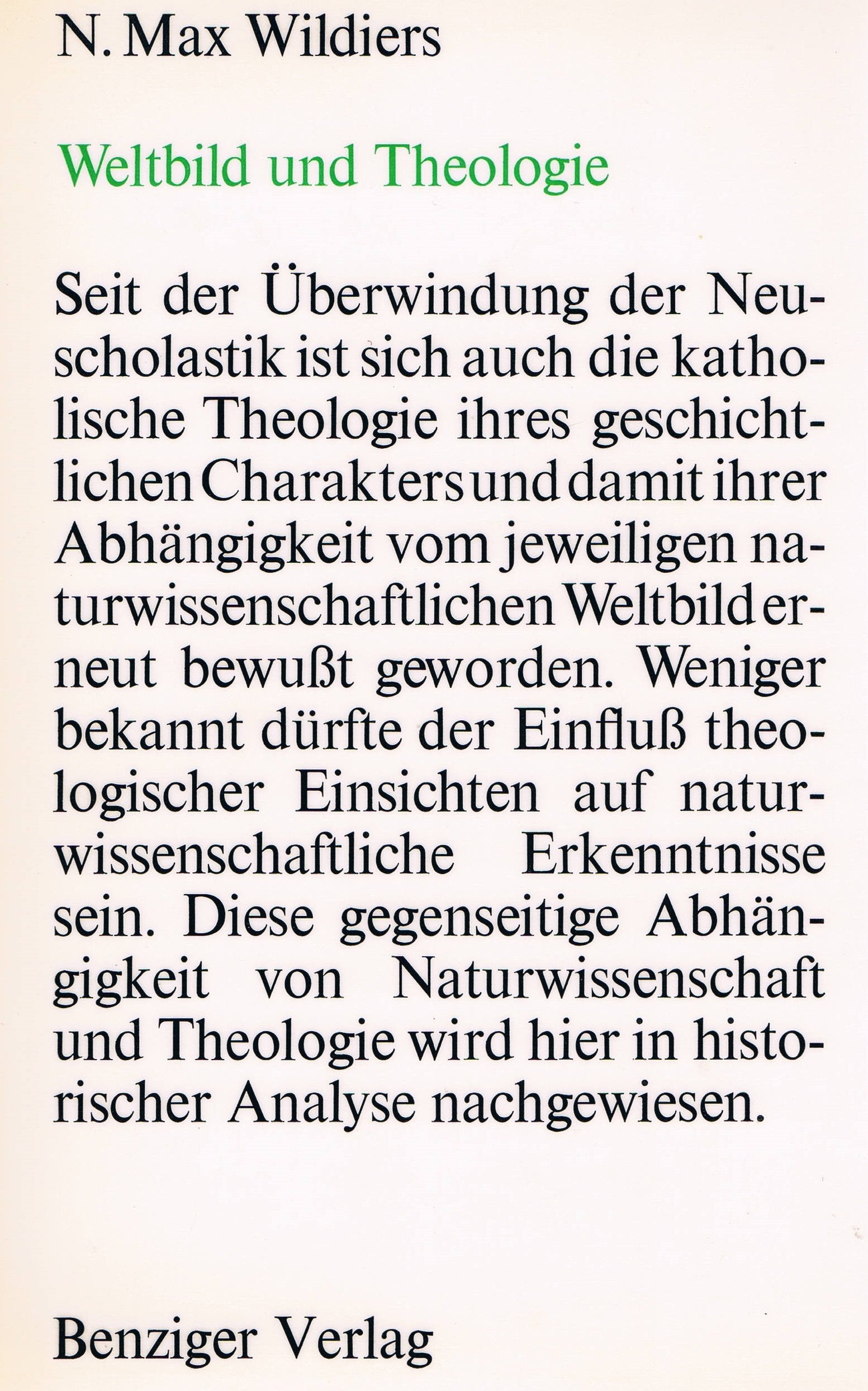 Weltbild und Theologie. Vom Mittelalter bis heute book