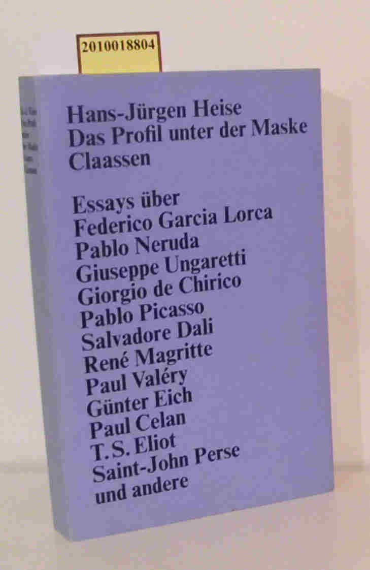 Das Profil unter der Maske. Essays Books
