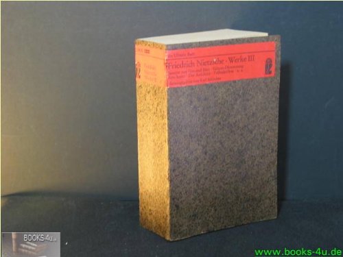 Product Image: Nietzsche, Friedrich: Werke III
