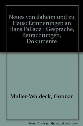 Neues von daheim und zu Haus. Erinnerungen an Hans Fallada. Books