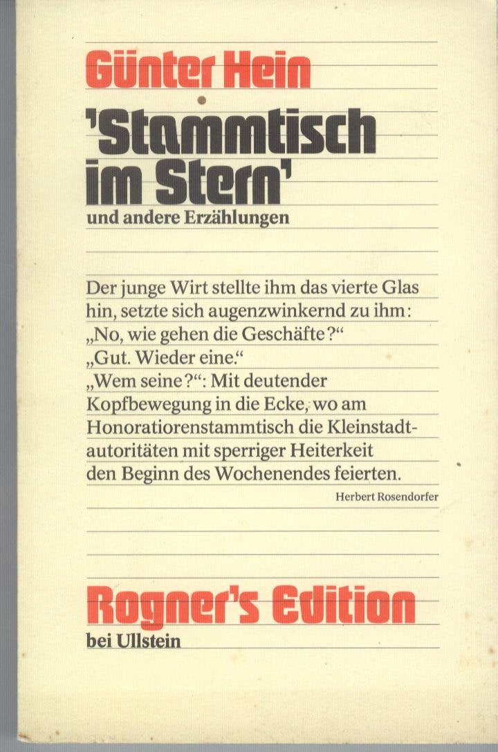 Stammtisch im Stern und andere Erzählungen Books
