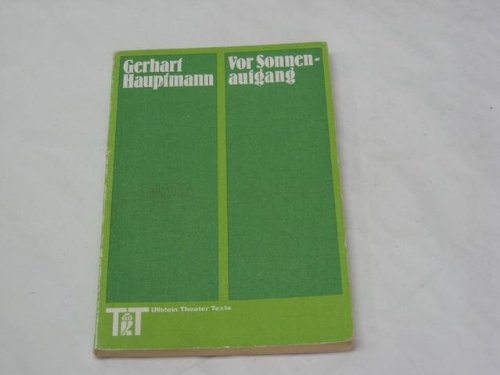 Vor Sonnenaufgang : soziales Drama. Drama