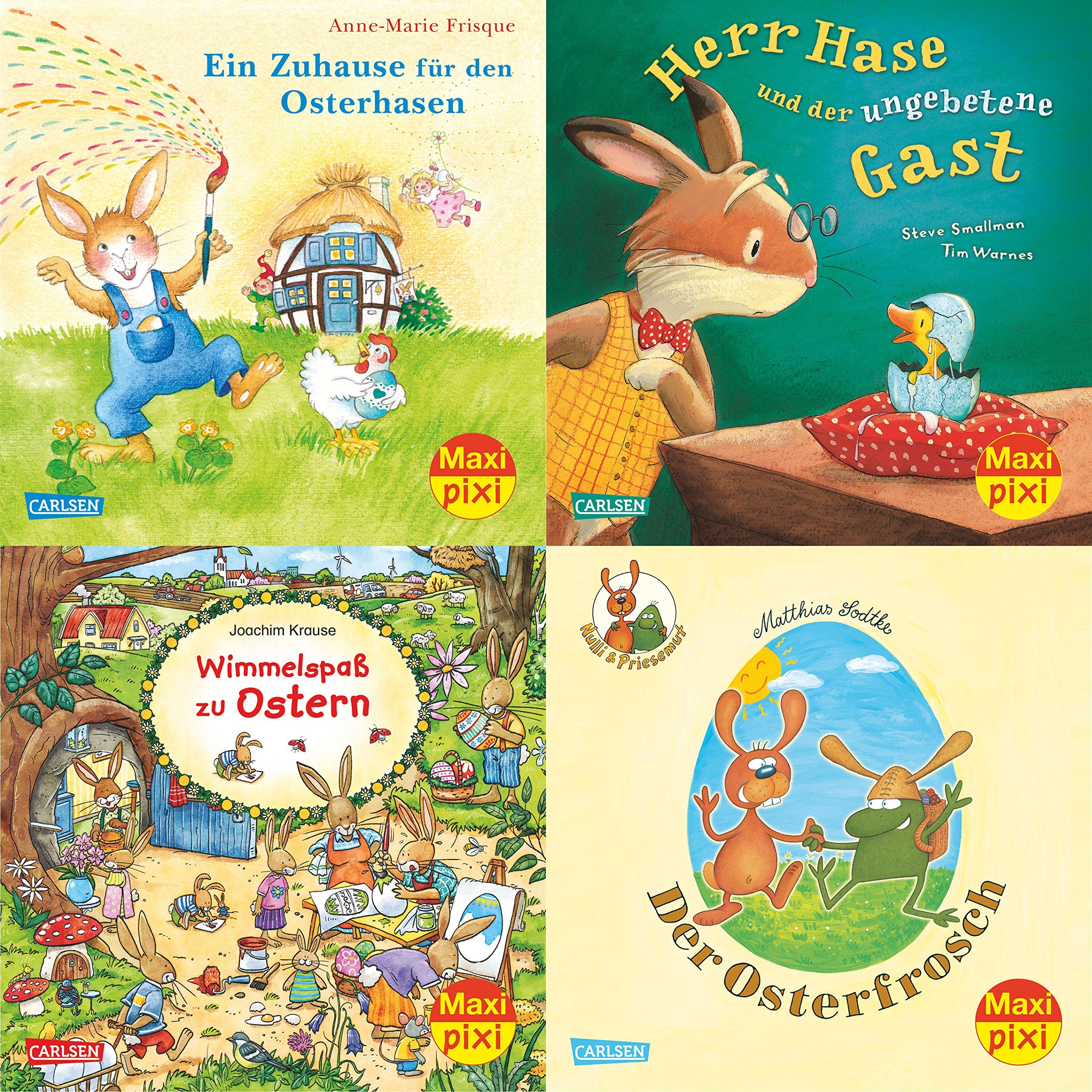 Maxi-Pixi-Serie Nr. 50: 4er Bundle: Frohe Ostern: Ein Zuhause für den Osterhasen / Herr Hase und der ungebetene Gast / Wimmelspaß zu Ostern / Der Osterfrosch (Maxi-Pixi-4er-Set) Novels & Short Stories