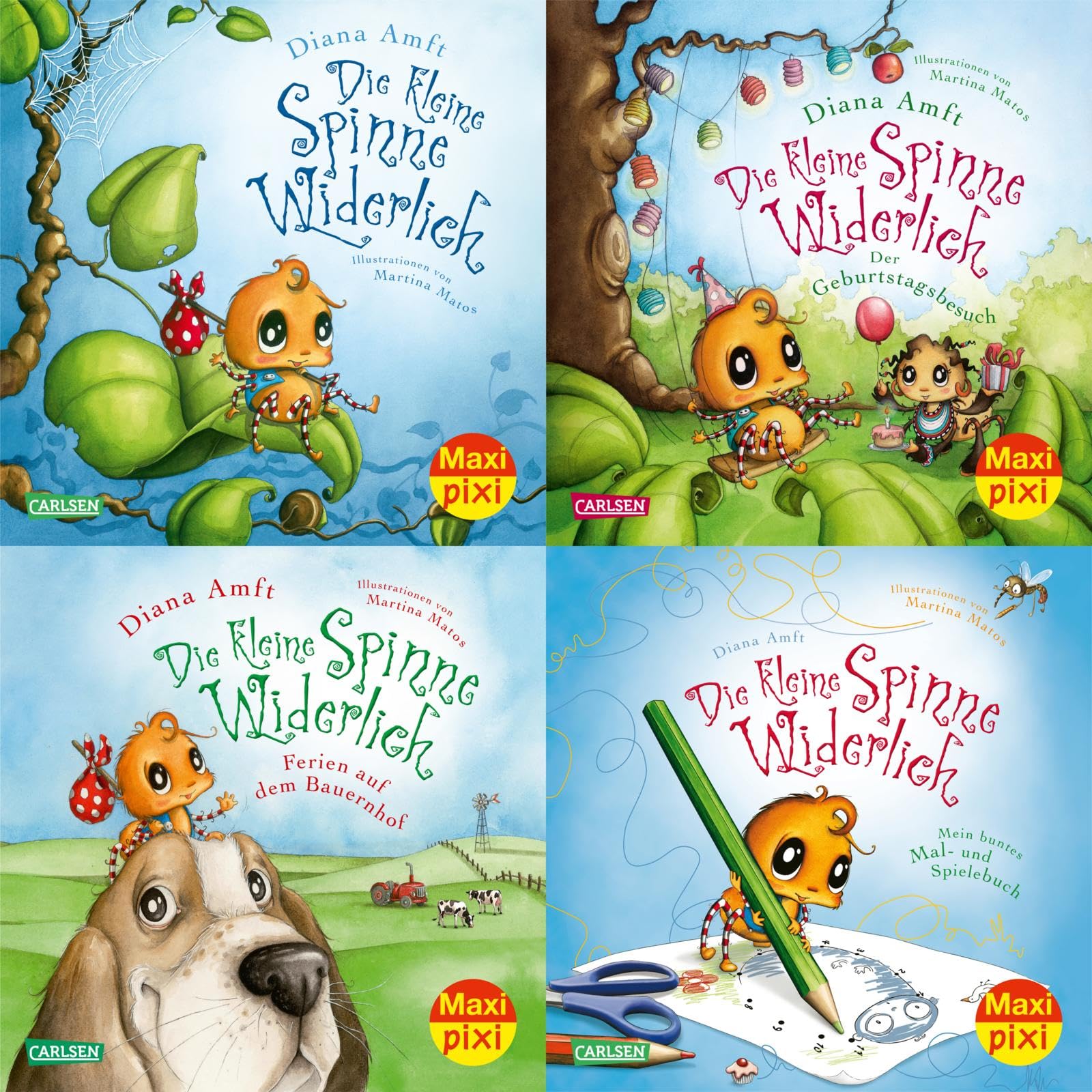 Maxi-Pixi-4er-Set 76: Die kleine Spinne Widerlich (4x1 Exemplar) (76): Die kleine Spinne Widerlich; Ferien auf dem Bauernhof; Der Geburtstagsbesuch; Mein buntes Mal- und Spielebuch (Nr.311-314) Non-fiction