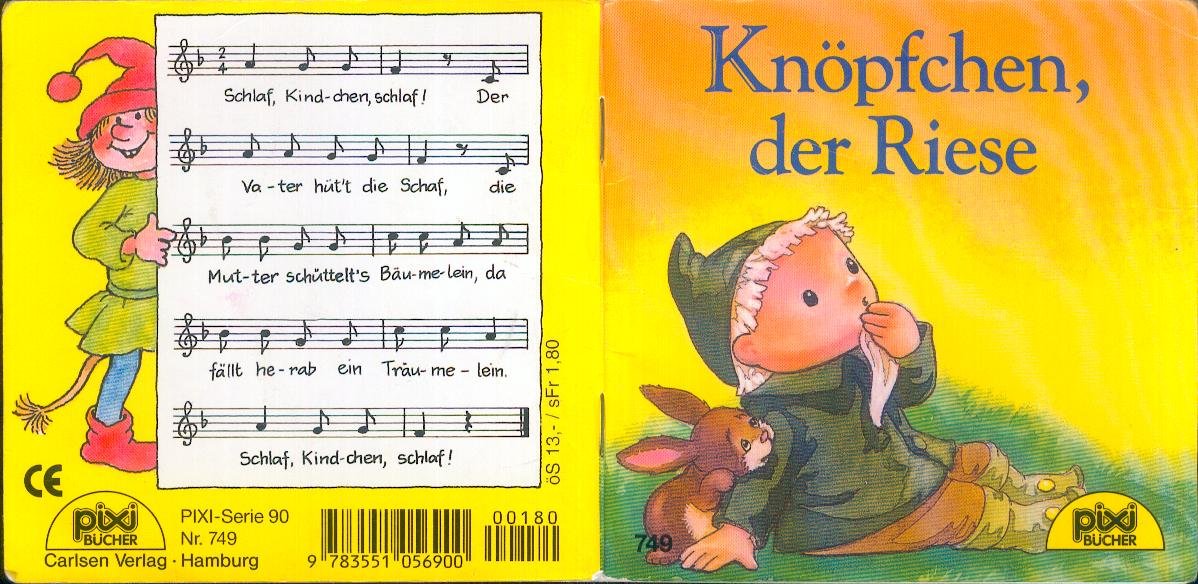 Pixi-Bücher, Nr. 749, Serie 90 Der Sandmann kommt: Knöpfchen, der Riese : eine Geschichte Children's books