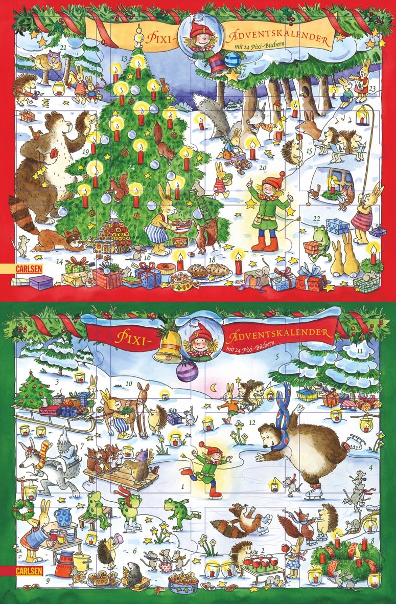 Pixi-Adventskalender: mit 24 Pixi-Büchern, Querformat mit Gold- und Silberglitzer Children's books