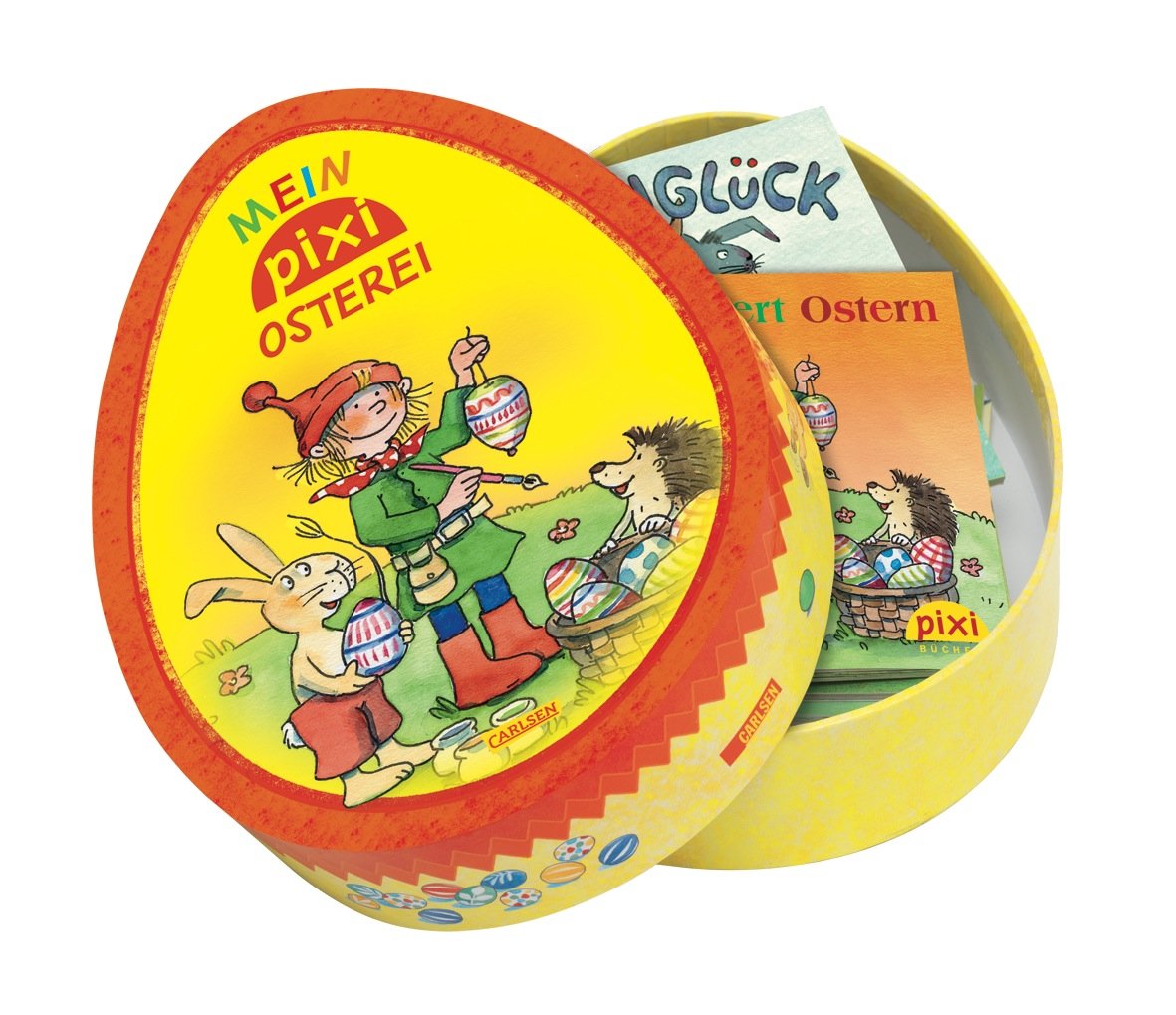 Mein Pixi-Osterei: Conni und der Osterhase; Hasenglück; Aufregung im Zwergenwald; Tierkinder entdecken die Welt; Pixi feiert Ostern; Hansi Hase; Karo macht eine Fahrradtour, Luise auf der Wiese Children's books