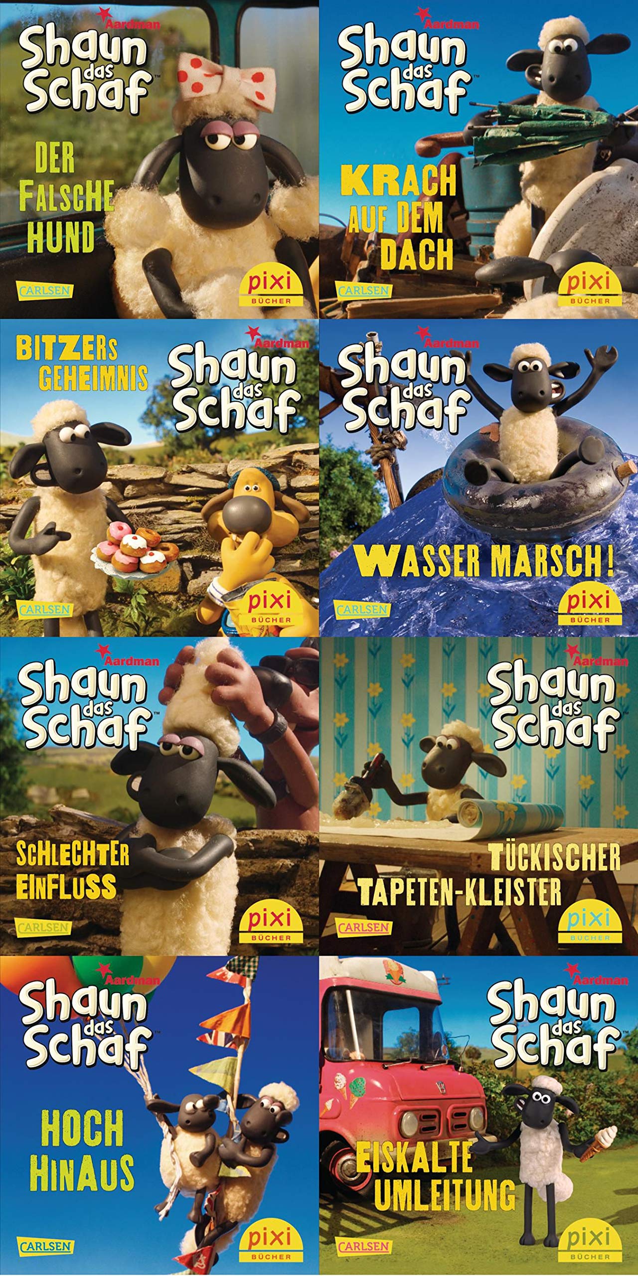 Pixi-8er-Set 228: Shaun das Schaf ist nicht zu bremsen (8x1 Exemplar) (228): Der falsche Hund; Krach auf dem Dach; Bitzers Geheimnis; Wasser Marsch!; ... Hoch hinaus; Eiskalte Umleitung Novels & Short Stories