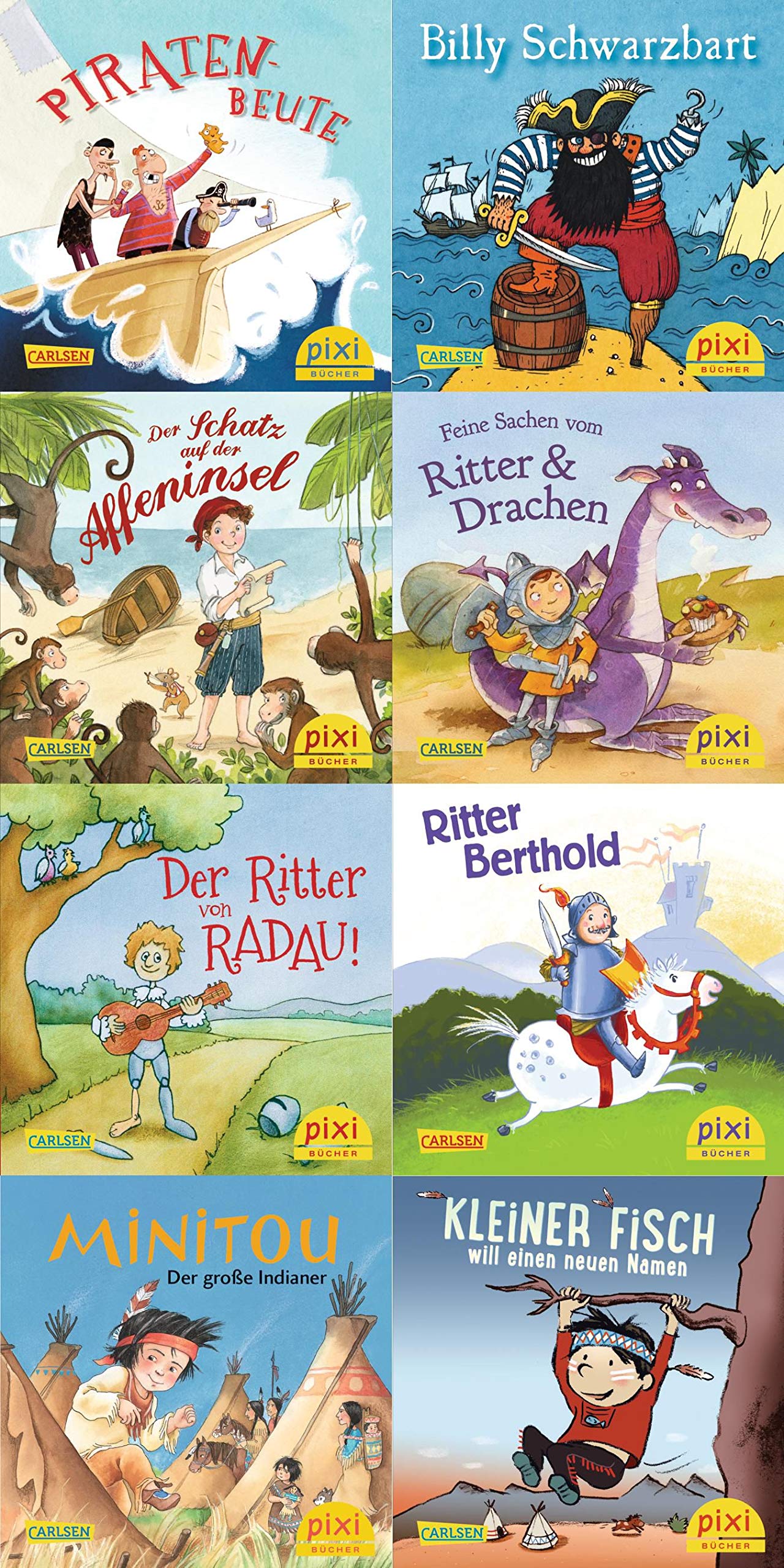 Pixi-8er-Set 229: Große Abenteuer für kleine Kerle (8x1 Exemplar) (229): Piratenbeute Billy; Schwarzbart; Der Schatz auf der Affeninsel; Feine Sachen ... Kleiner Fisch will einen neuen Namen Novels & Short Stories