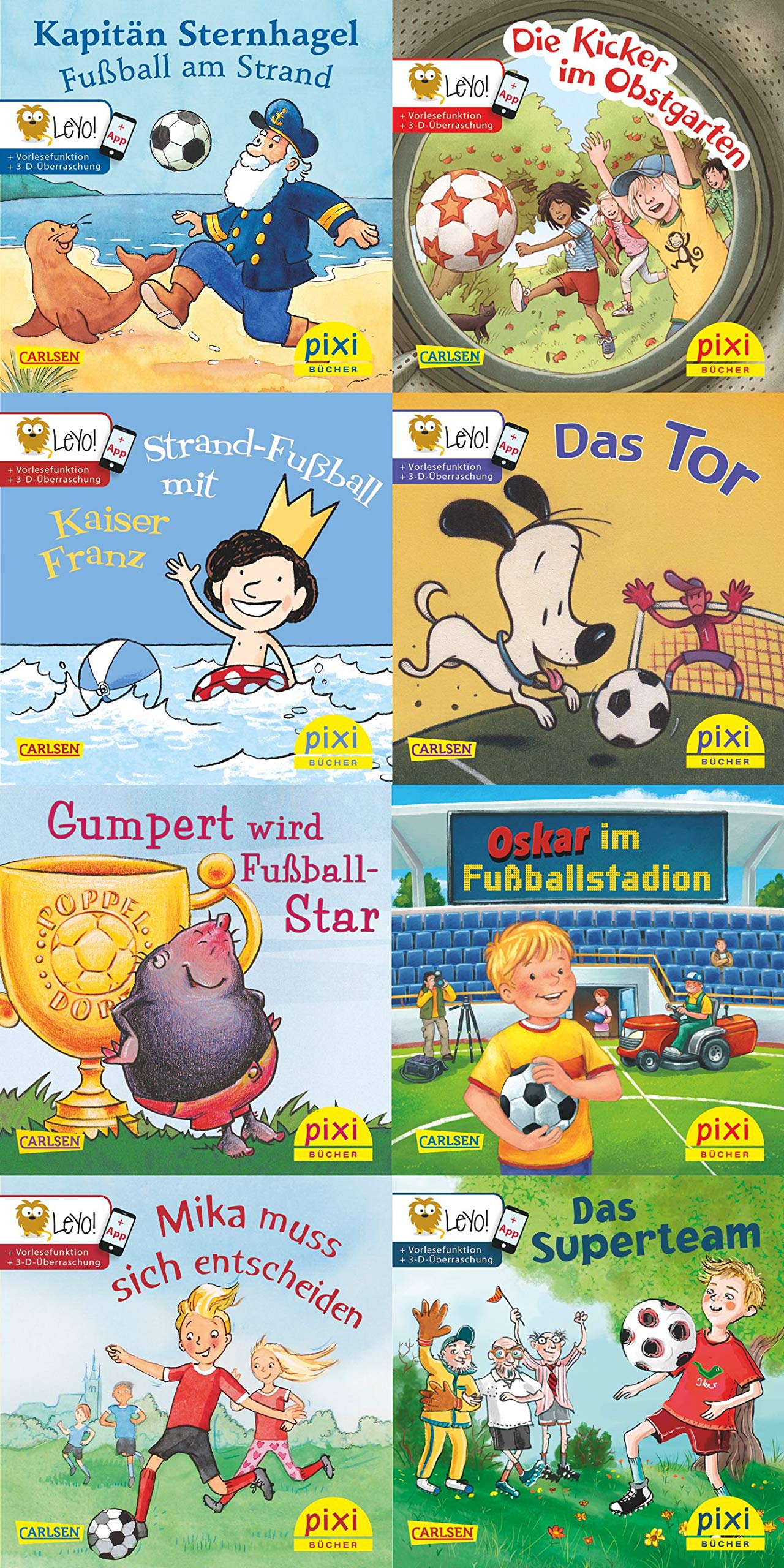 Pixi-Box 237: Der Ball ist rund (8x8 Exemplare) (237): Kapitän Sternhagel, Fußball am Strand; Die Kicker im Obstgarten; Standfußball mit Kaiser Franz; ... Mika muss sich entscheiden; Das Superteam Leisure & Fun