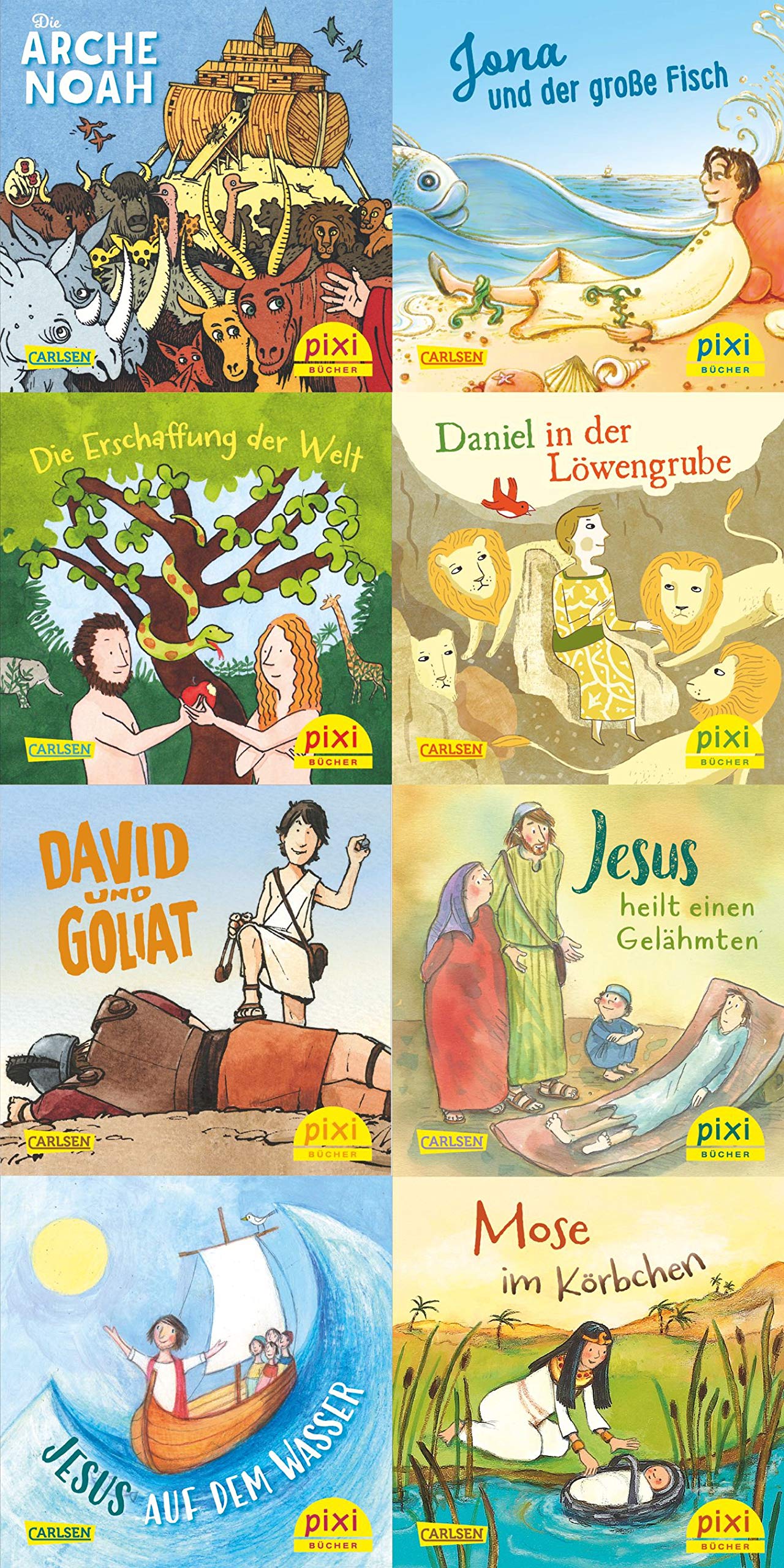 Pixi-Box 243: Geschichten aus der Bibel (8x8 Exemplare) (243): Die Arche Noah; Jona und der große Fisch; Die Erschaffung der Welt; Daniel in der ... Jesus heilt einen Gelähmten; Mose im Körbchen Non-fiction