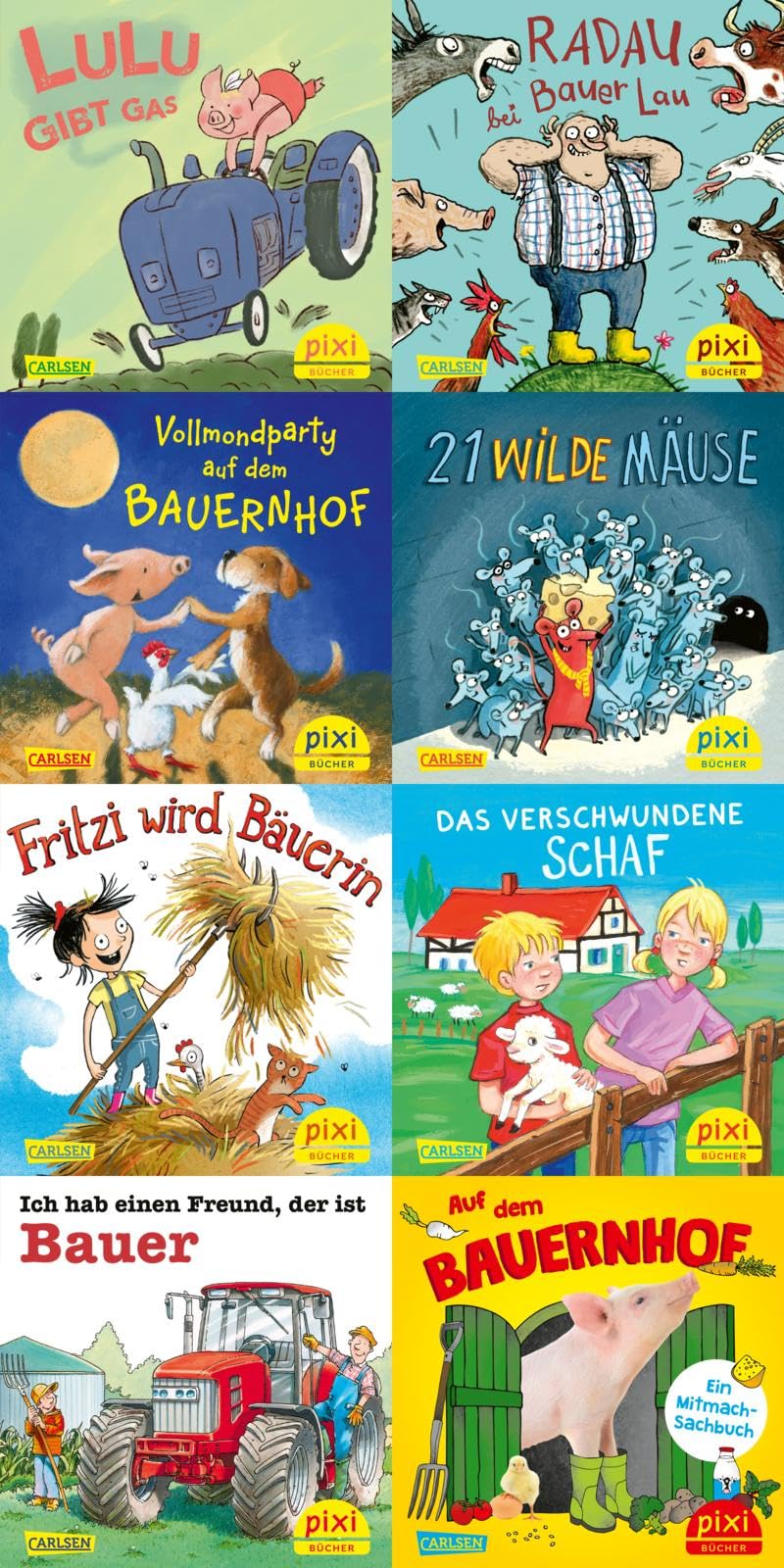 Pixi-Box 253: Pixis Abenteuer auf dem Bauernhof (8x8 Exemplare) (253): Lulu gibt Gas; Radau bei Bauer Lau; Vollmondparty auf dem Bauernhof; 21 wilde ... Freunde auf dem Bauernhof: Das Mitmach-Buch Non-fiction