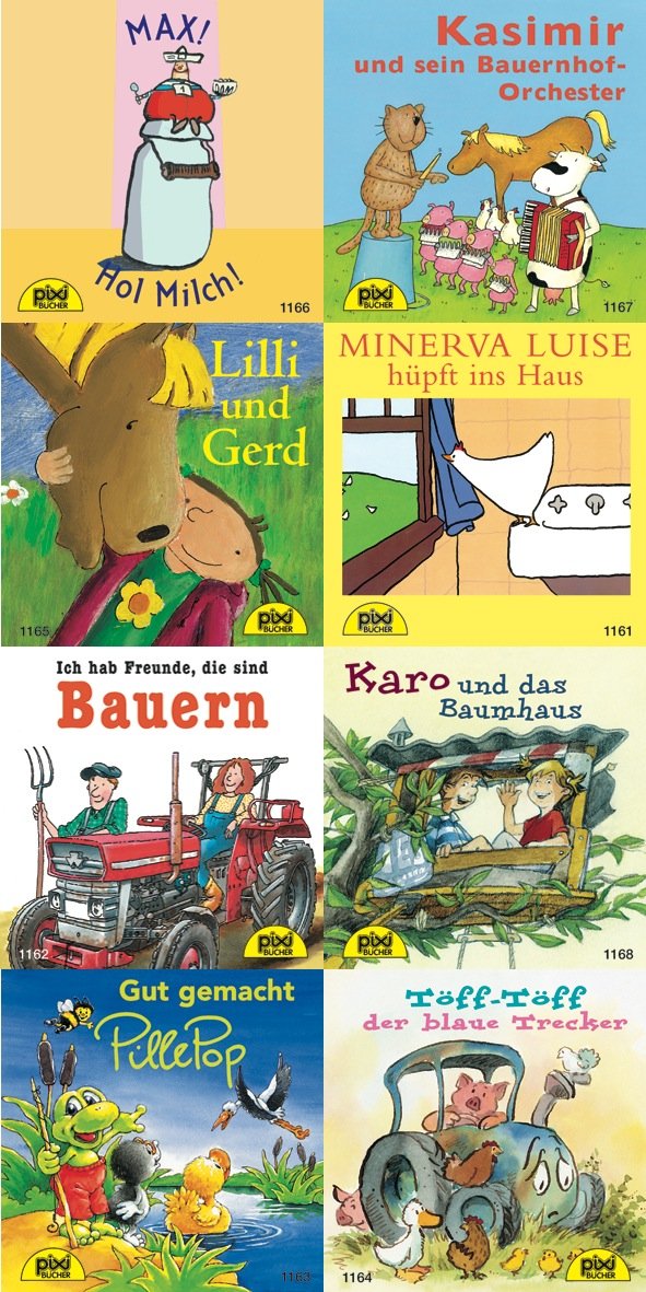 Pixi-Bücher: Pixi-Serie Nr. 136: Mit Pixi auf dem Bauernhof: Gut gemacht, Pille PoP; Ich hab' Freunde, die sind Bauern; Karo und das Bauernhaus; ... hüpft ins Haus; Töff Töff der blaue Trecker Children's books