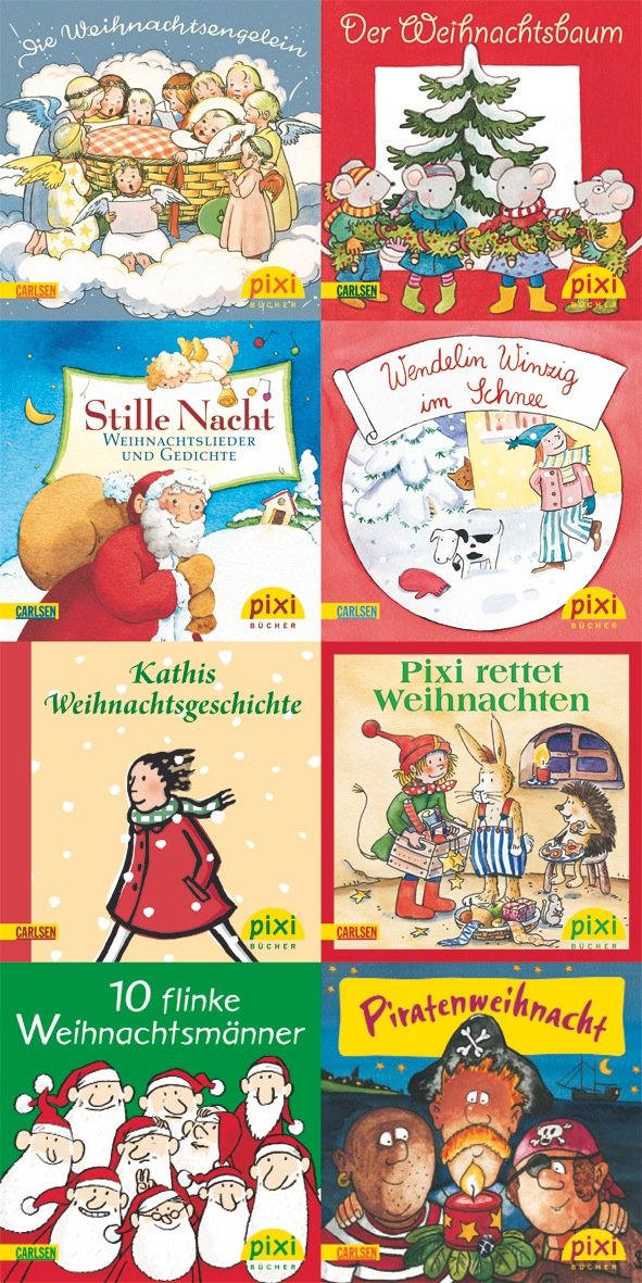 Pixi-Serie Nr. W 25: Stille Nacht: Stille Nacht (Nr. 1761-17689). Pixi rettet Weihnachten. Piratenweihnacht. Wendelin Winzig im Schnee. 10 flinke ... Weihnachtsbaum. Kathis Weihnachtsgeschichte Children's books