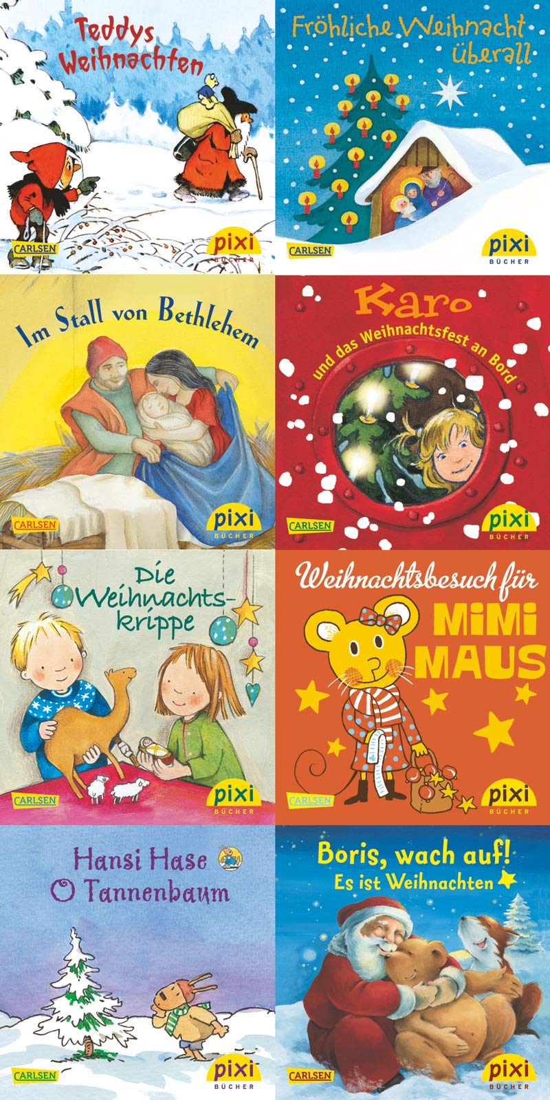 Pixi-Serie Nr. W26: Pixi schmückt den Weihnachtsbaum: Die Weihnachtskrippe; Hansi Hase O Tannenbaum; Weihnachtsbesuch für mimi Maus; Boris, wach auf! ... und das weihnachtsfest an Bord. Nr.1845-1852 Novels & Short Stories