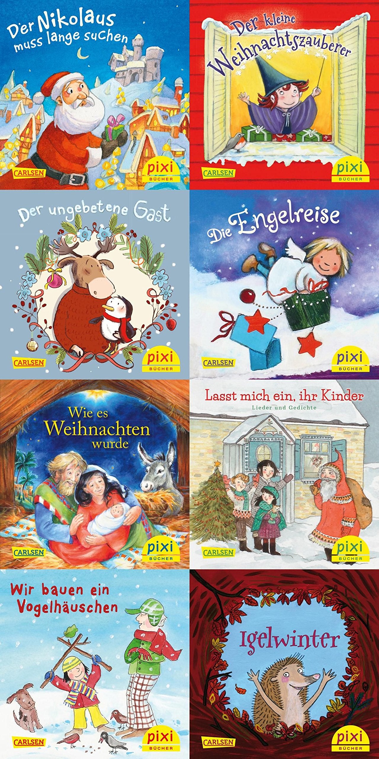 Pixi-Weihnachts-Box 33: Fröhliche Weihnacht überall (8x8 Exemplare) (33): Der Nikolaus muss lange suchen; Der kleine Weihnachtszauberer; Der ... Wir bauen ein Vogelhäuschen, Igelwinter Novels & Short Stories
