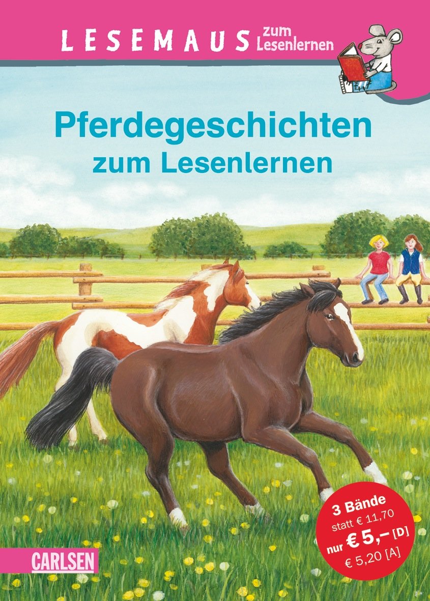 LESEMAUS zum Lesenlernen Sammelbände: Pferdegeschichten zum Lesenlernen: Einfache Geschichten zum Selberlesen – Lesen üben und vertiefen: Conni und ... Ein Ausflug im Galopp. Dreifachband Novels & Short Stories