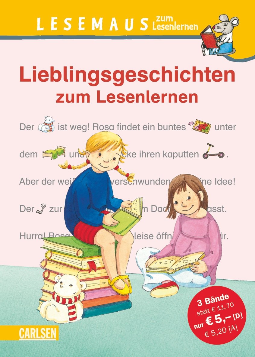 LESEMAUS zum Lesenlernen Sammelbände: Lieblingsgeschichten zum Lesenlernen: Bild-Wörter-Geschichten – mit Bildern lesen lernen: Rosa und das Gespenst; ... Rosa hilft dem Babysitter. Dreifachband Novels & Short Stories