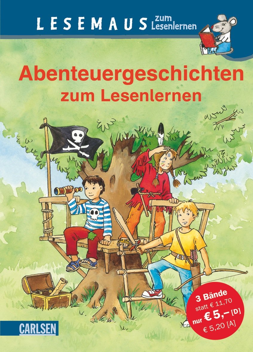 LESEMAUS zum Lesenlernen Sammelbände: Abenteuergeschichten zum Lesenlernen: Einfache Geschichten zum Selberlesen – Lesen üben und vertiefen: Kleine ... Bär; Die listigen Piraten; Zwei junge Samurai Novels & Short Stories