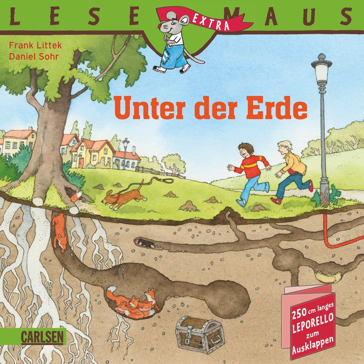 LESEMAUS, Band 108: Unter der Erde: 250 cm langes Leporello zum Ausklappen Children's books