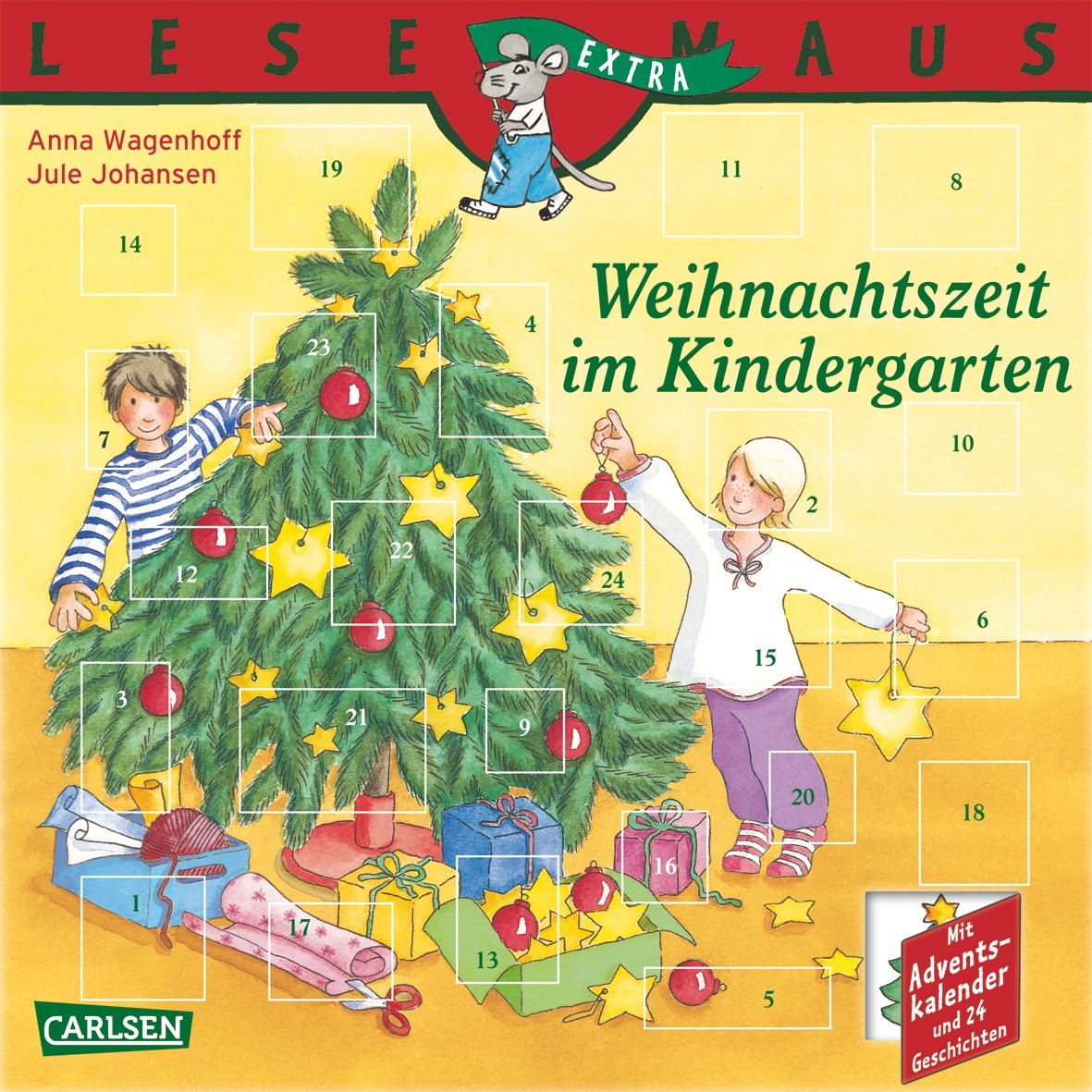 LESEMAUS, Band 124: Weihnachtszeit im Kindergarten: 24 kurze Vorlesegeschichten für jeden Tag und ein bunter Adventskalender: Mit Adventskalender und 24 Geschichten Novels & Short Stories