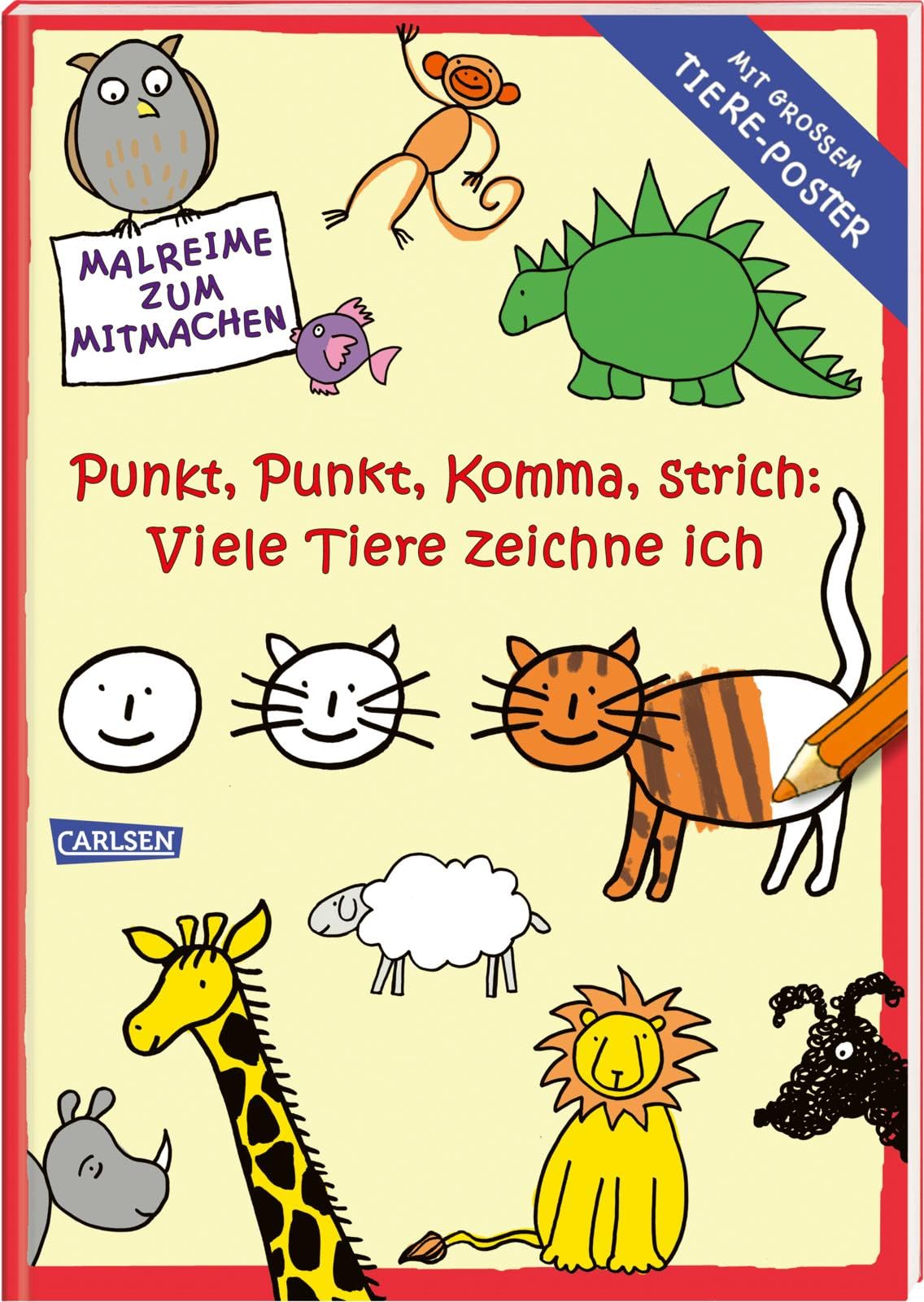 Punkt, Punkt, Komma Strich: Viele Tiere zeichne ich (mit XXL-Poster): Sonderausgabe Band 1 Study Guides