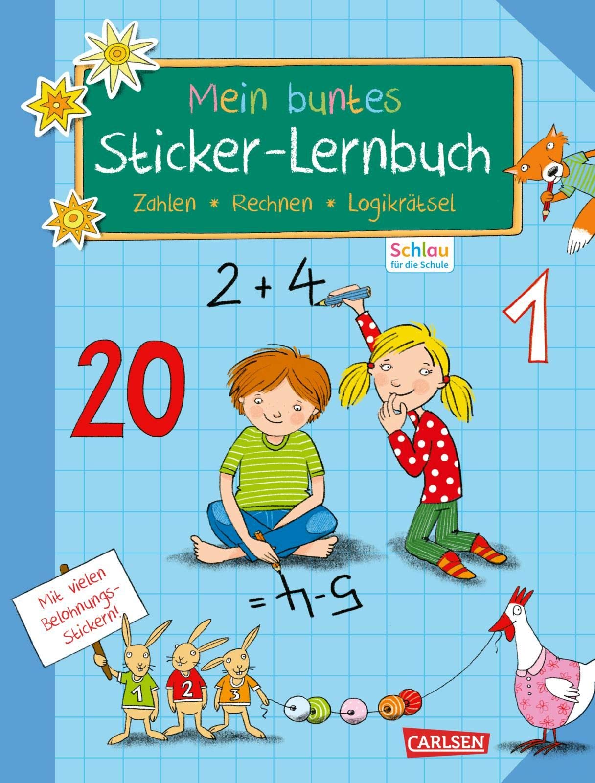 Schlau für die Schule: Mein buntes Sticker-Lernbuch: Zahlen, Rechnen, Logikrätsel: Toller Lernspaß ab 5 mit Sticker-Belohnungssystem! Learning & Reference