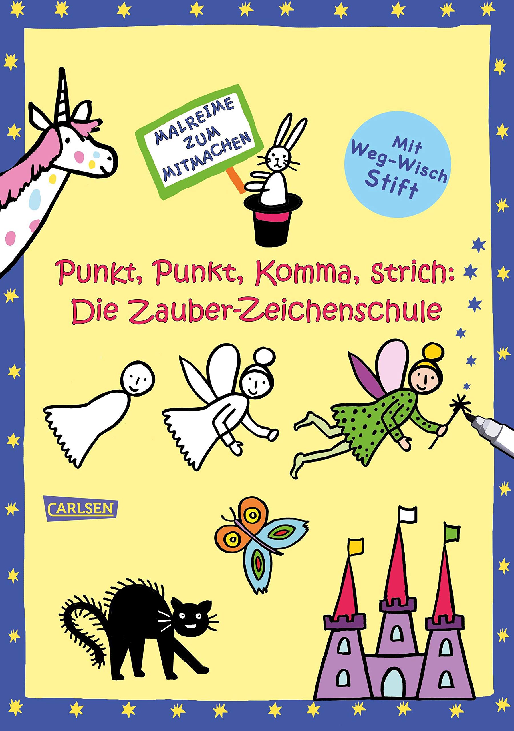 Punkt, Punkt, Komma, Strich: Zauber-Zeichenschule: Mit abwischbarem Stift malen und zeichnen lernen Non-fiction