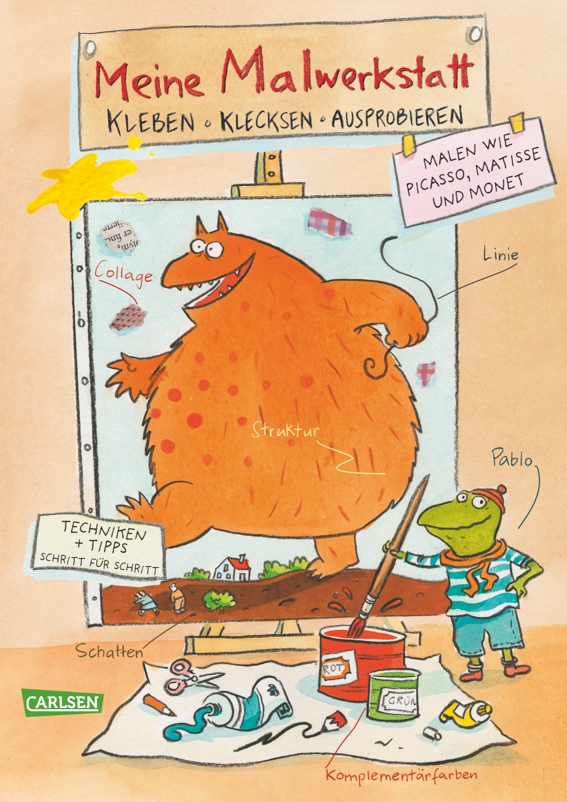 Meine Malwerkstatt: Kleben, klecksen, ausprobieren: Kleben - klecksen - ausprobieren. Malen wie Picasso, Matisse und Monet. Techniken + Tipps Schritt für Schritt Non-fiction