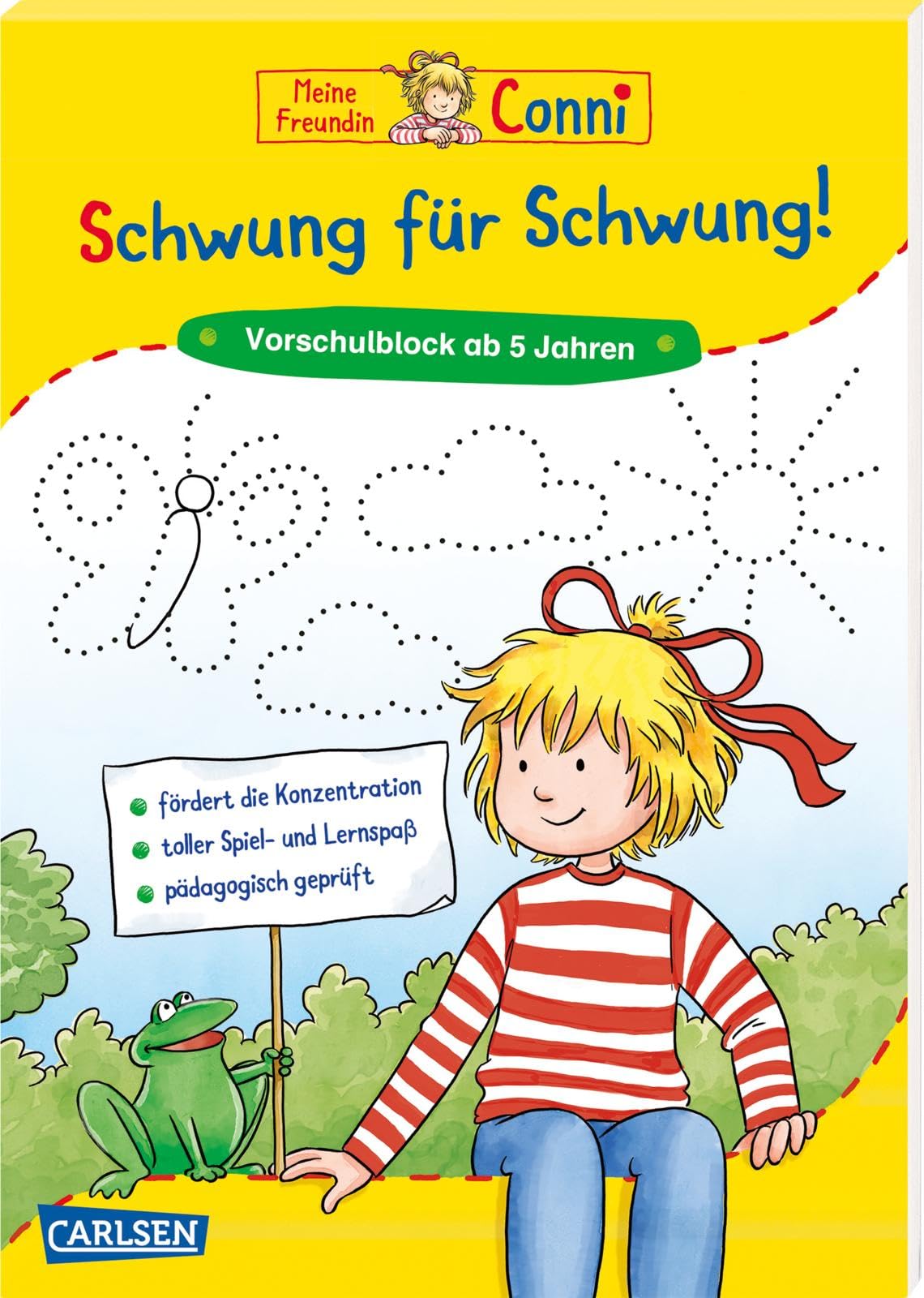 Conni Gelbe Reihe (Beschäftigungsbuch): Schwung für Schwung. Vorübungen zum Schreiben: Lustiger Übungsblock für Vorschulkinder ab 5 Jahren Learning & Reference