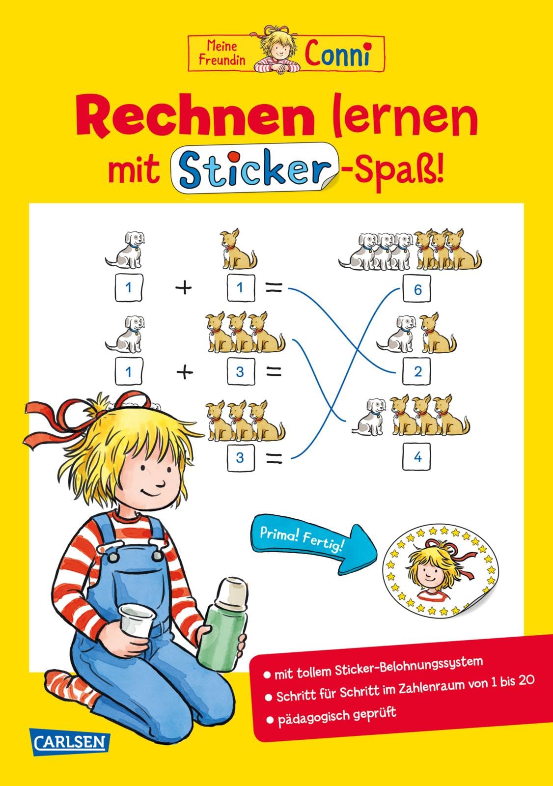 Conni Gelbe Reihe (Beschäftigungsbuch): Rechnen lernen mit Sticker-Spaß: Übungsheft im Zahlenraum bis 20 für Vorschulkinder ab 5 Jahren mit tollem Sticker-Belohnungssystem Non-fiction