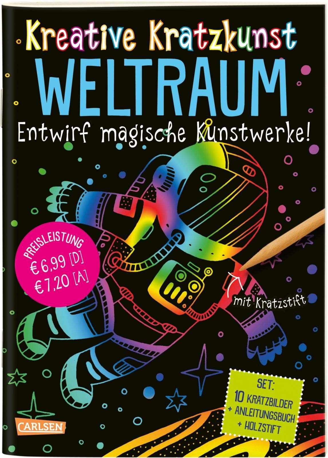 Kreative Kratzkunst: Weltraum: Set mit 10 Kratzbildern, Anleitungsbuch und Holzstift Study Guides