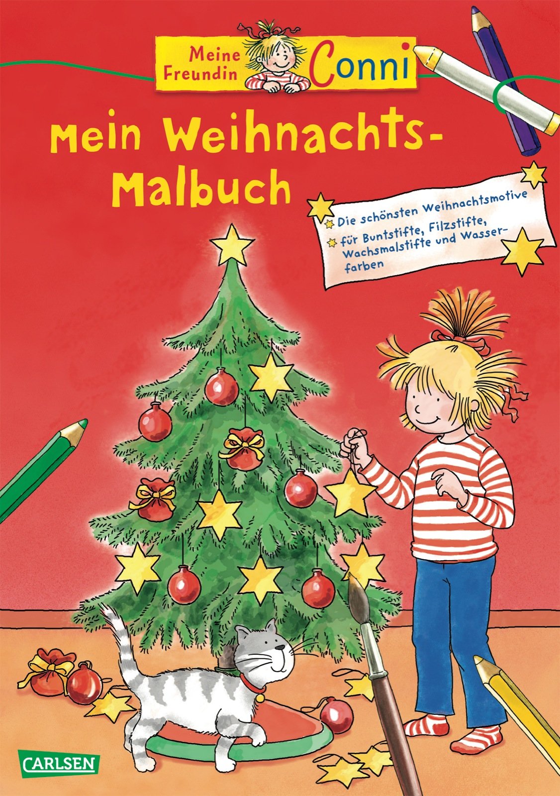 Mein Weihnachts-Malbuch: Die schönsten Weihnachstmotive. Für Buntstifte, Filzstifte, Wachsmalstifte und Wasserfarben Children's books