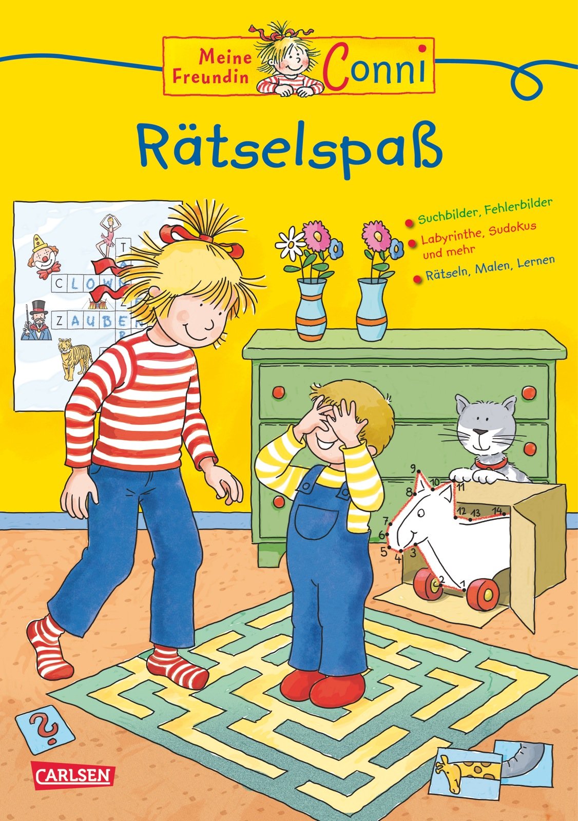 Conni Gelbe Reihe: Rätselspaß: Suchbilder, Fehlerbilder - Labyrinthe, Sudokus und mehr - Rätseln, Malen, Lernen Non-fiction