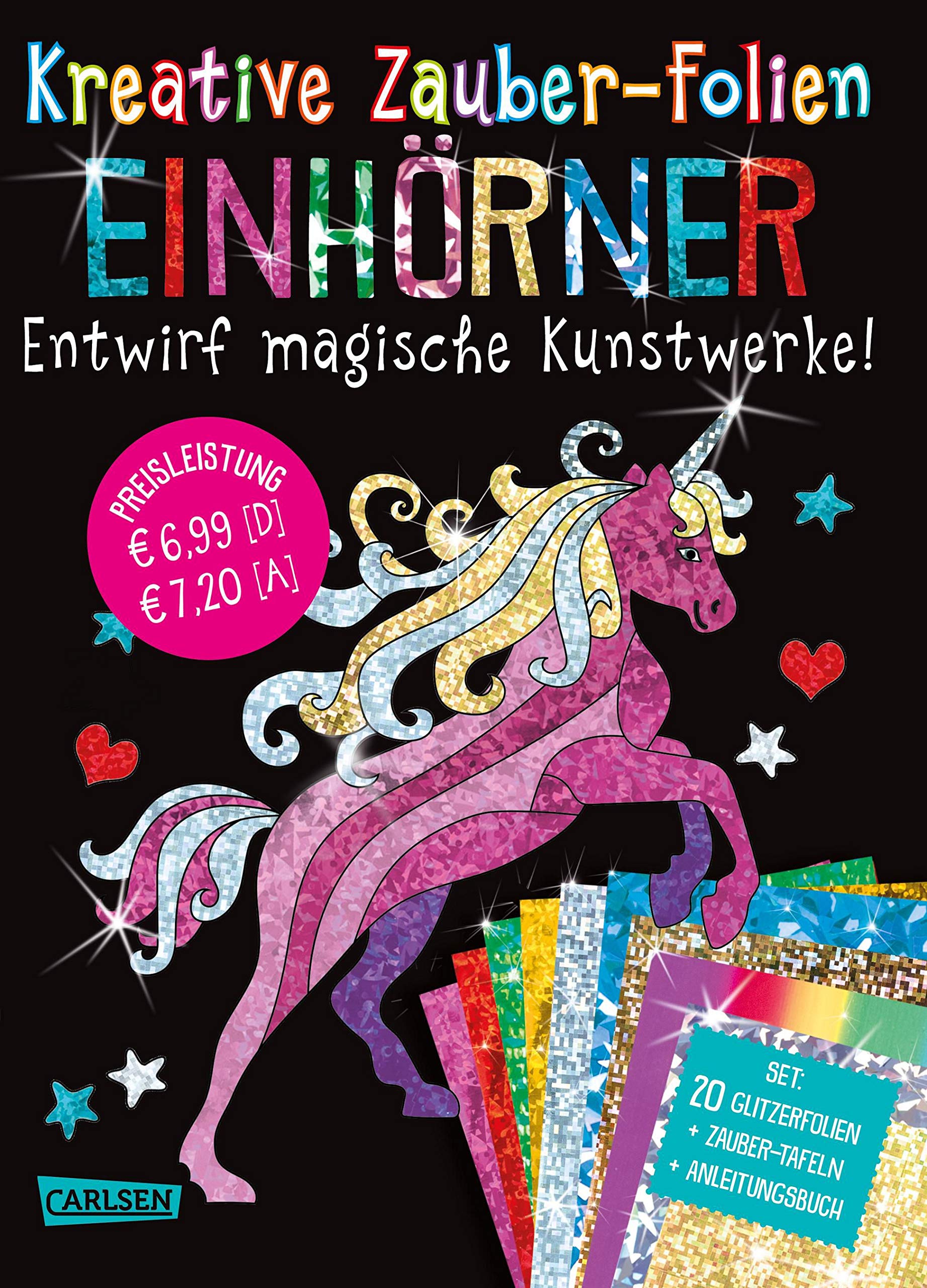 Kreative Zauber-Folien: Einhörner: Set mit 10 Zaubertafeln, 20 Folien und Anleitungsbuch: Entwirf magische Kunstwerke. Mit 20 Glitzerfolien + 10 Zauber-Tafeln + Anleitungsbuch Non-fiction