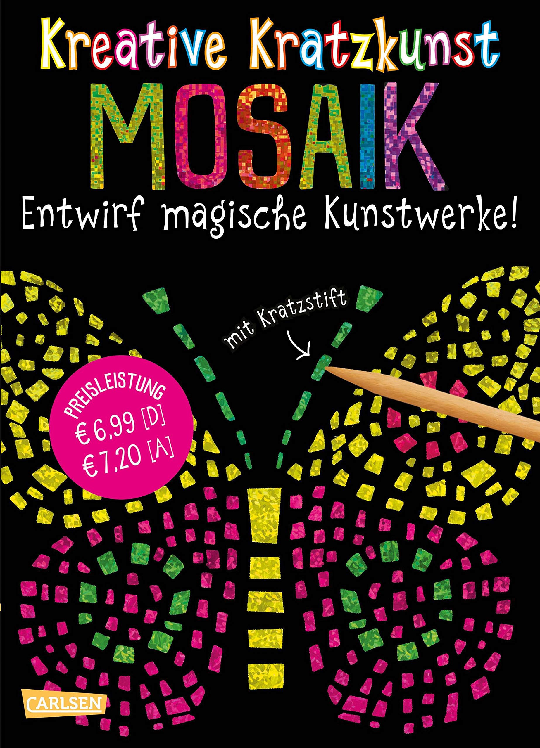 Kreative Kratzkunst: Mosaik: Set mit 10 Kratzbildern, Anleitungsbuch und Holzstift: Entwirf magische Kunstwerke. Set mit 10 Kratzbildern, Anleitungsbuch und Holzstift Non-fiction