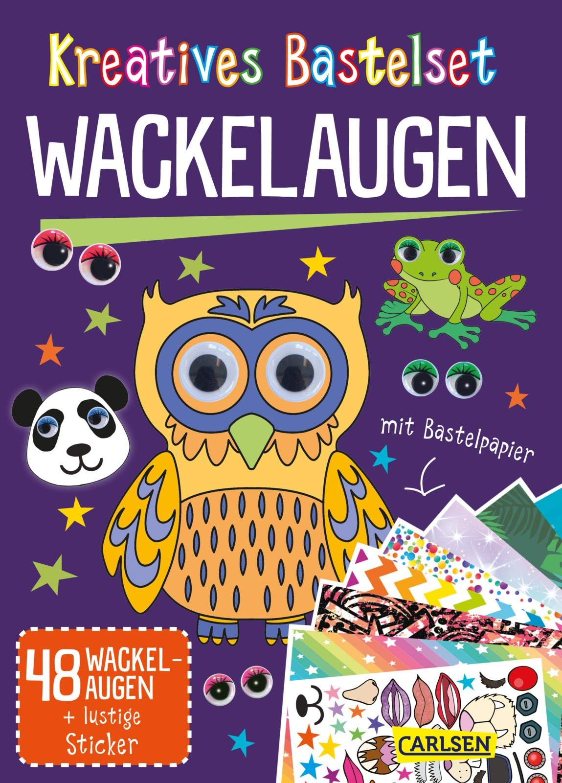 Bastelset für Kinder: Kreatives Bastelset: Wackelaugen: Set mit Ausmalmotiven, selbstklebenden Wackelaugen und bunten Stickern Non-fiction