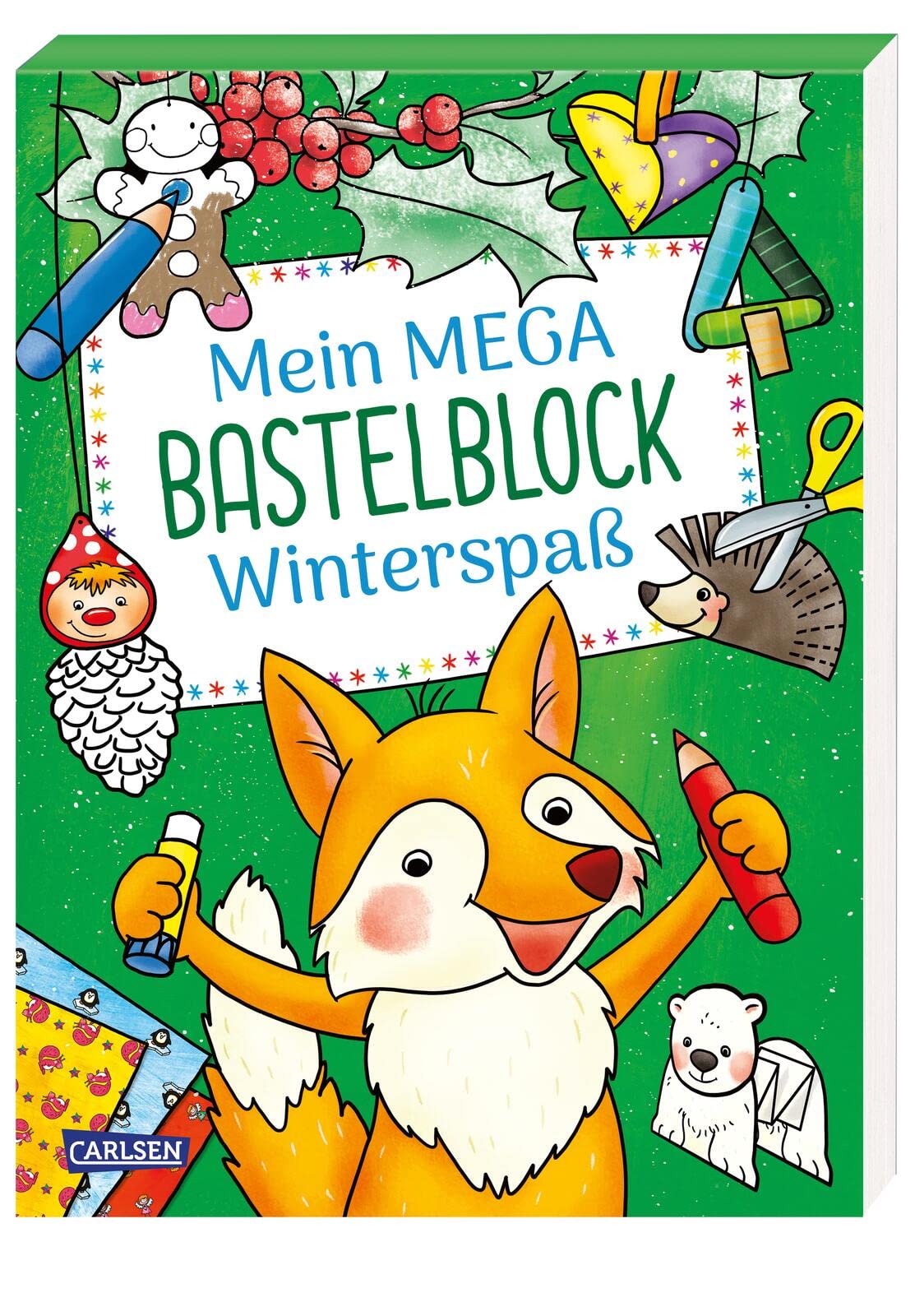 Mein MEGA Bastelblock: Winterspaß: Mit Bastelvorlagen zum Schneiden, Kleben und Malen für Kinder ab 5 Jahren zu Weihnachten und im Advent Non-fiction