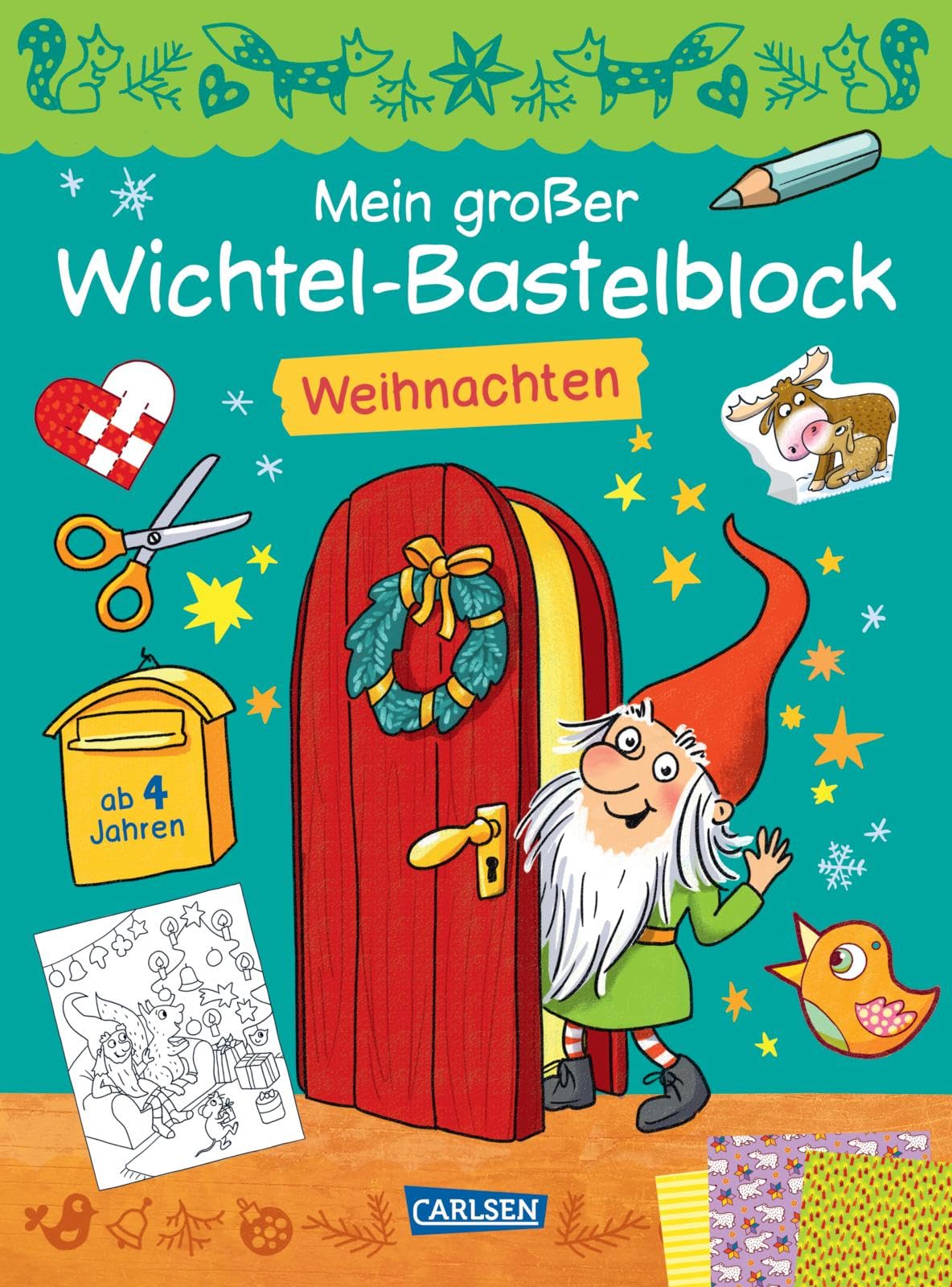 Mein großer Wichtel-Bastelblock: Schneiden, malen, kleben und basteln rund die Themen Winter und Adventszeit: ab 5 Jahren Non-fiction