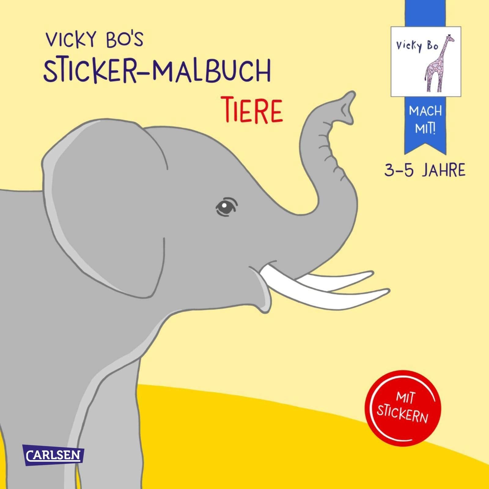 Vicky Bo's Sticker-Malbuch Tiere: Erstes Malen, Zeichnen und Kritzeln mit Stickern Non-fiction