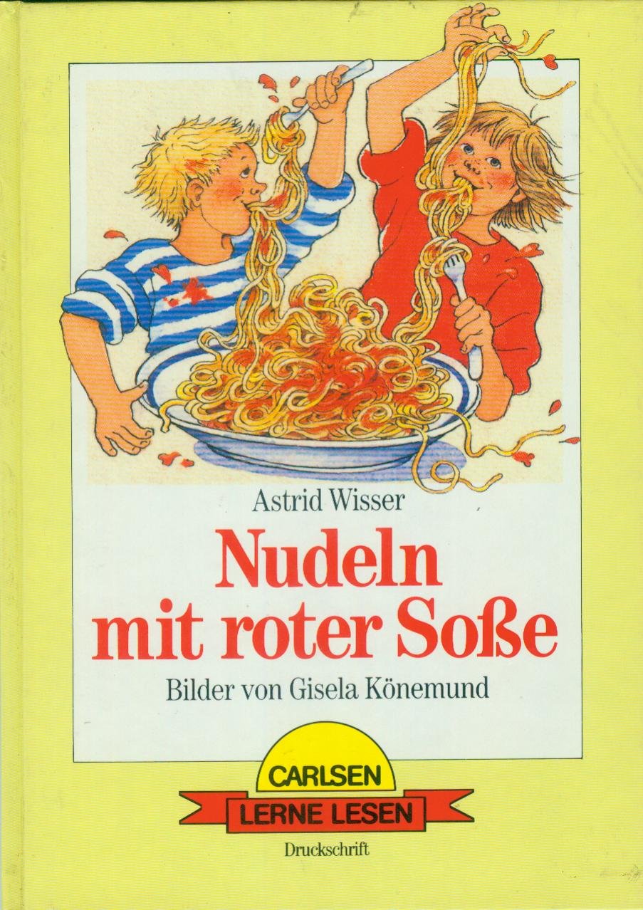 Nudeln mit roter Sosse. Druckschrift Books