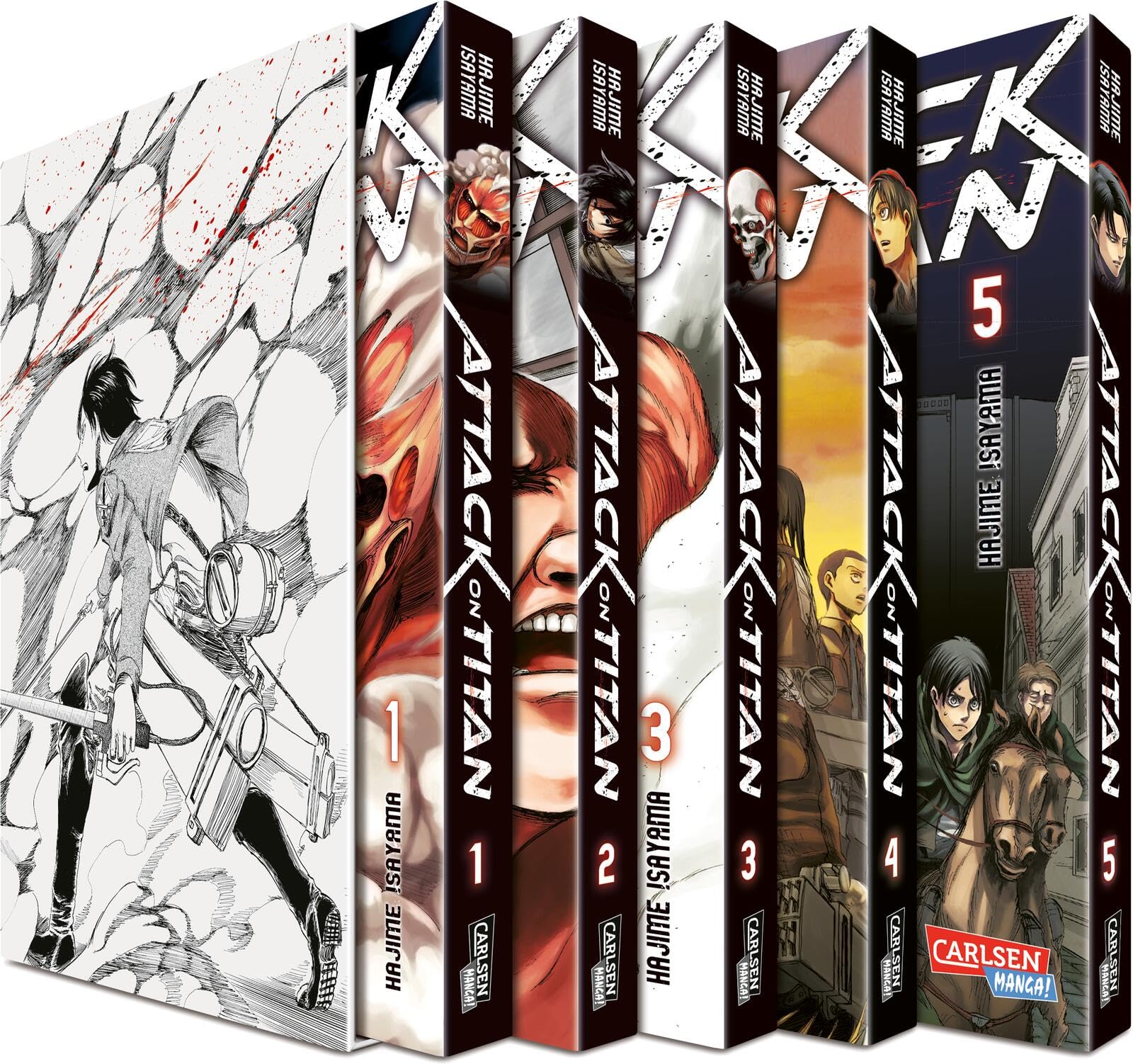 Attack on Titan, Bände 1-5 im Sammelschuber mit Extra Horror & Mystery