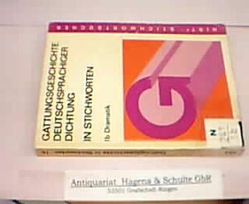 Gattungsgeschichte Deutschsprachiger Dichtung in Stichworten 1b Dramatik Books