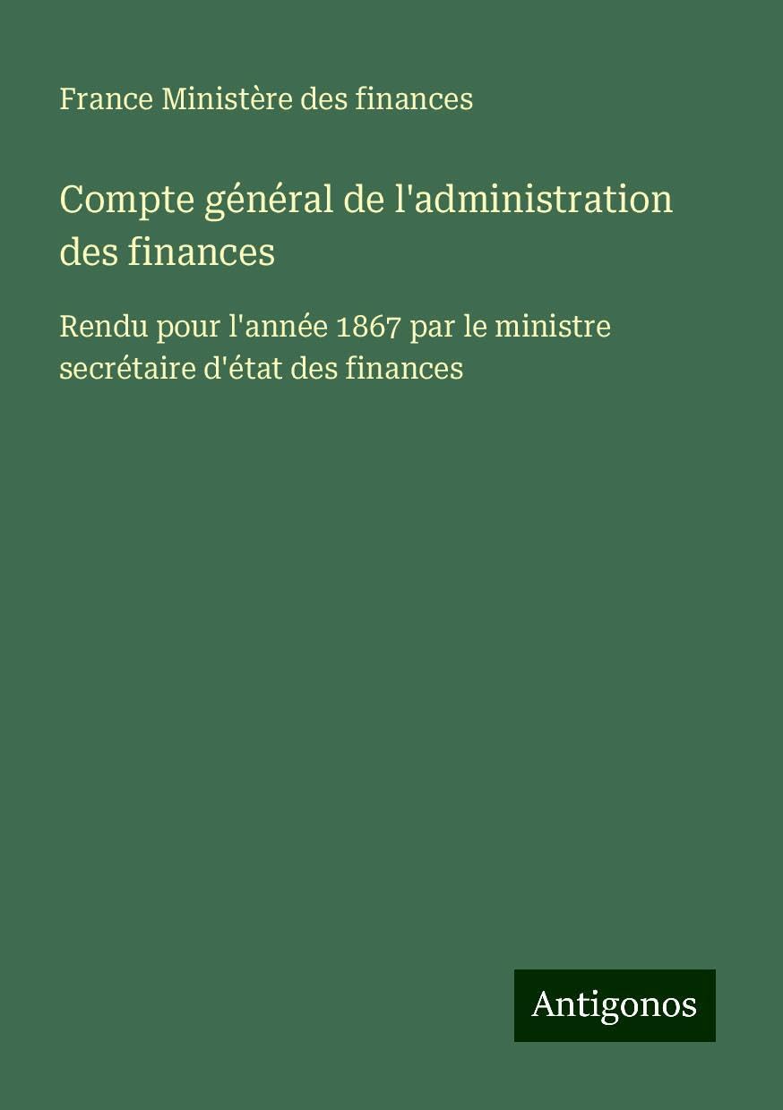 Compte général de l'administration des finances Books