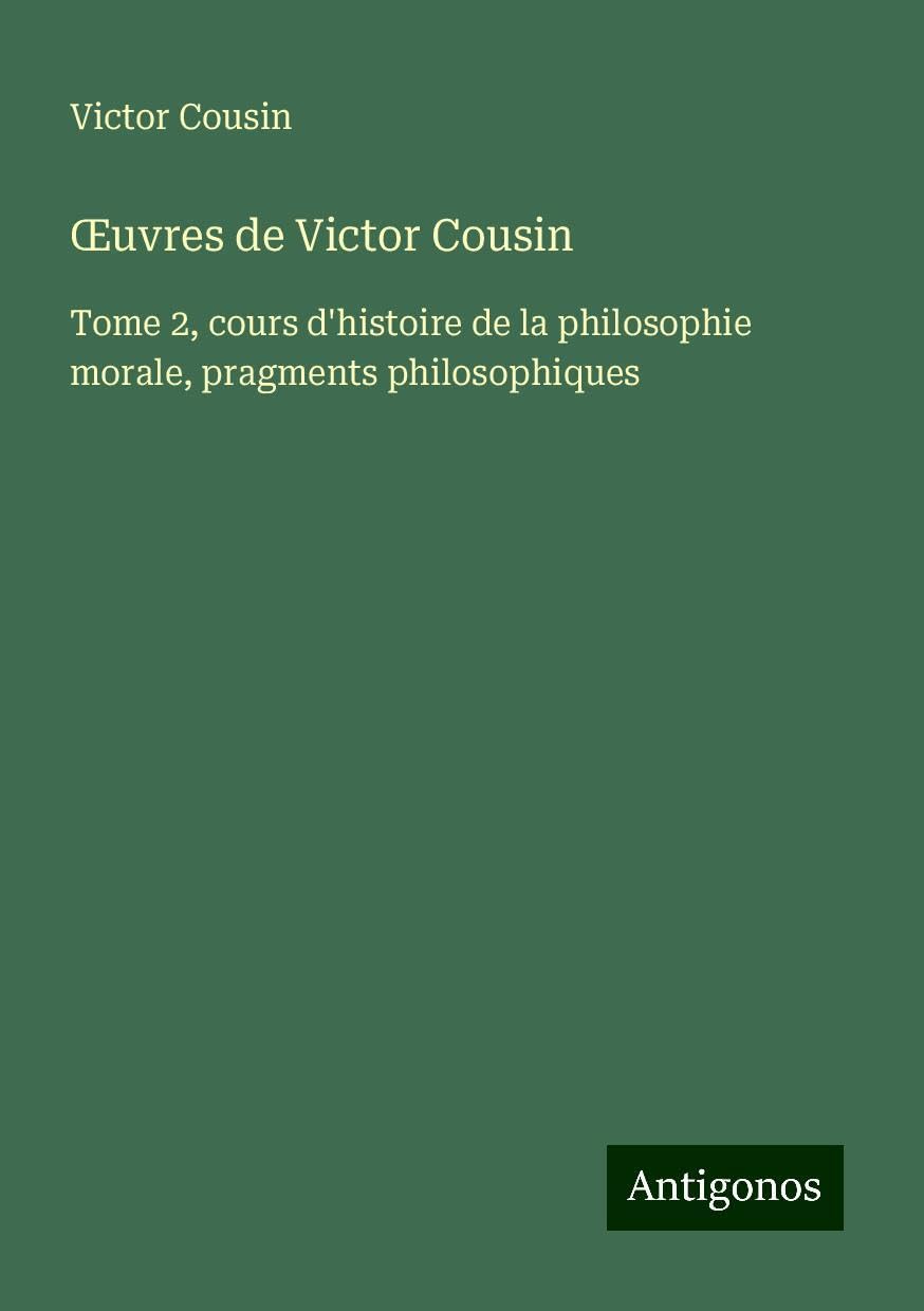 ¿uvres de Victor Cousin Classics