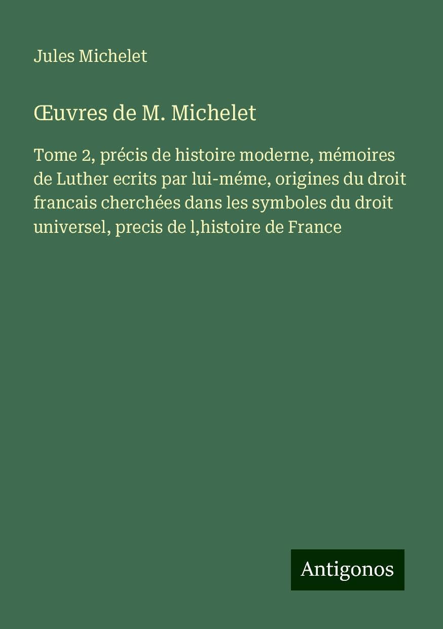 Product Image: ¿uvres de M. Michelet