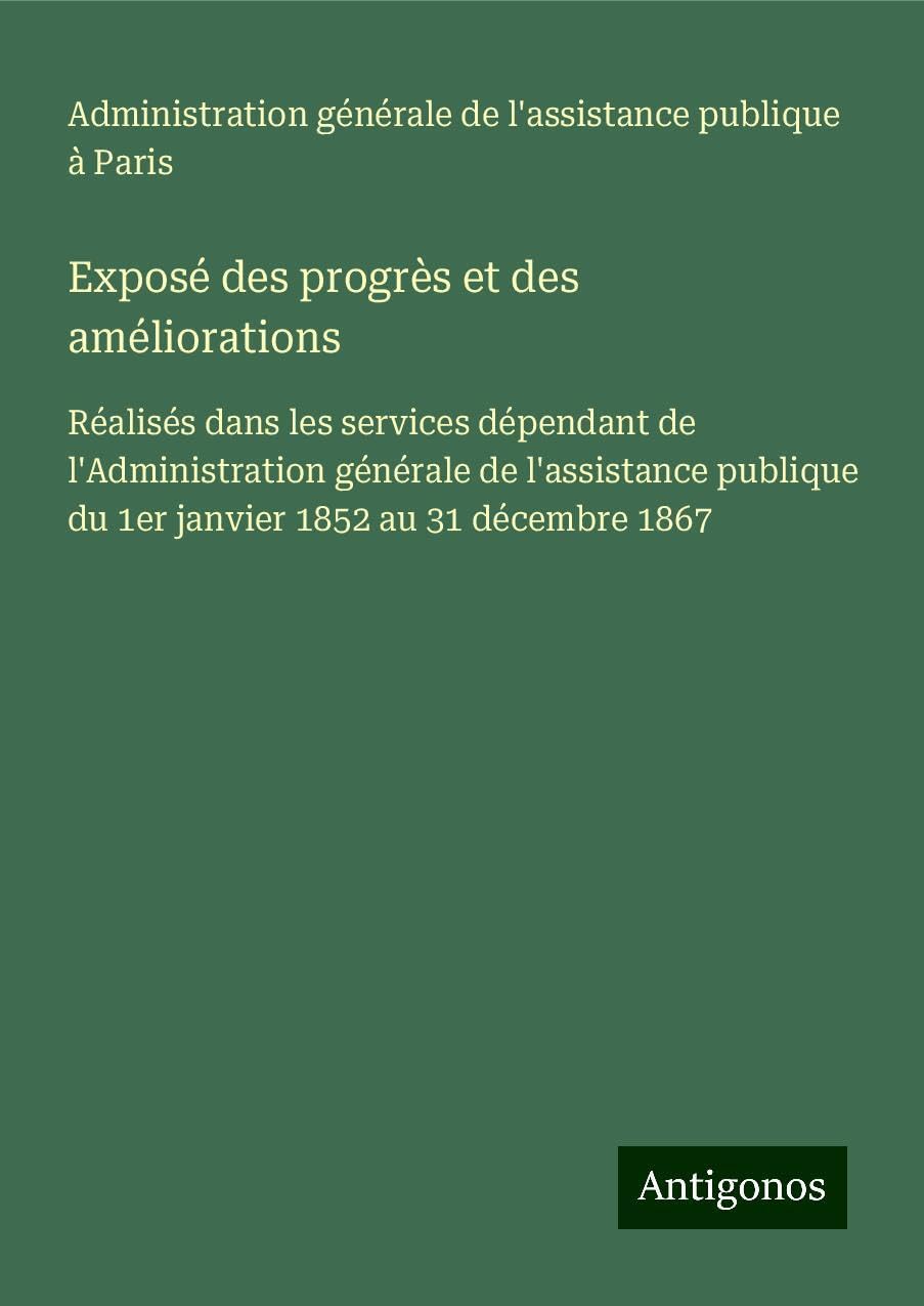 Product Image: Exposé des progrès et des améliorations