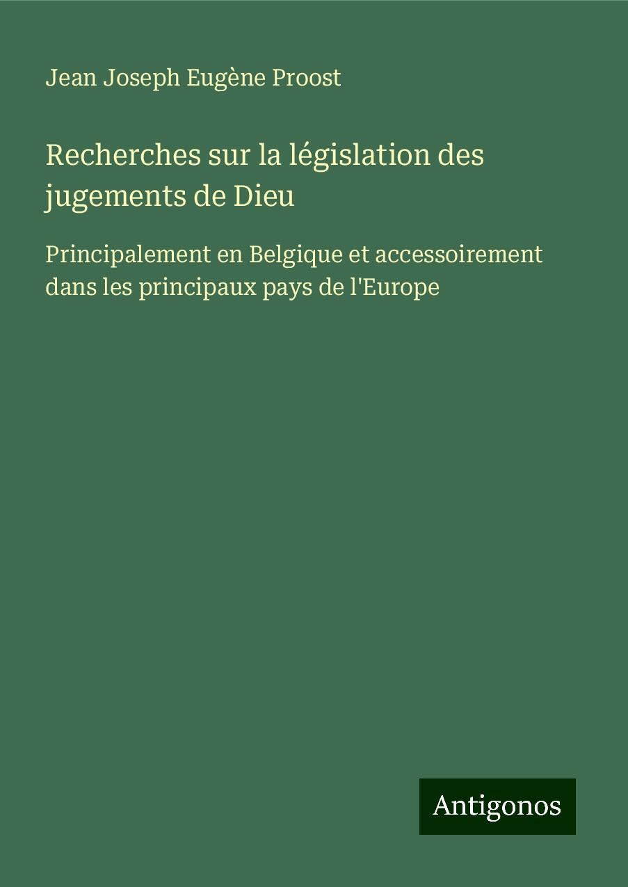 Recherches sur la législation des jugements de Dieu Books