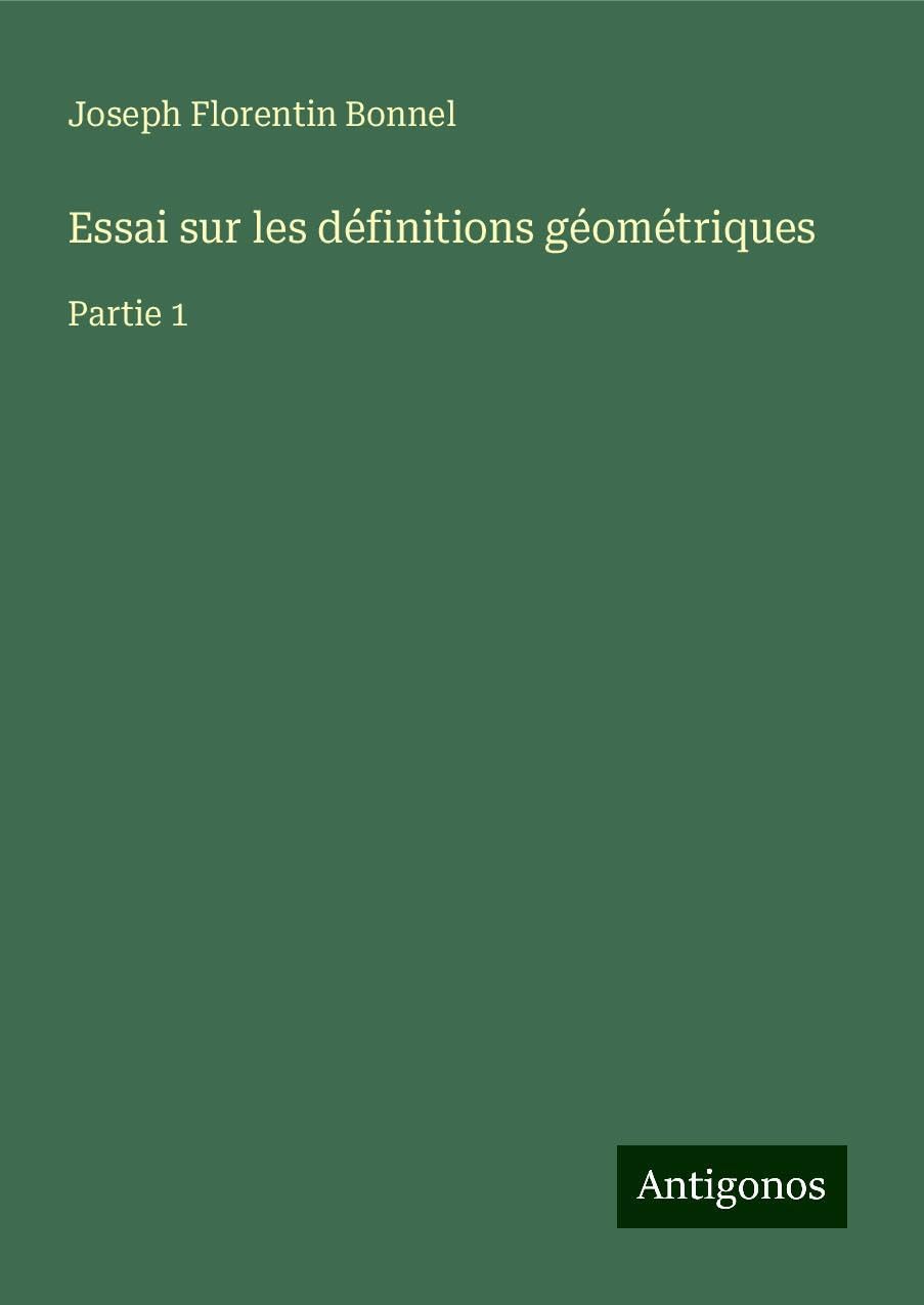 Essai sur les définitions géométriques Books