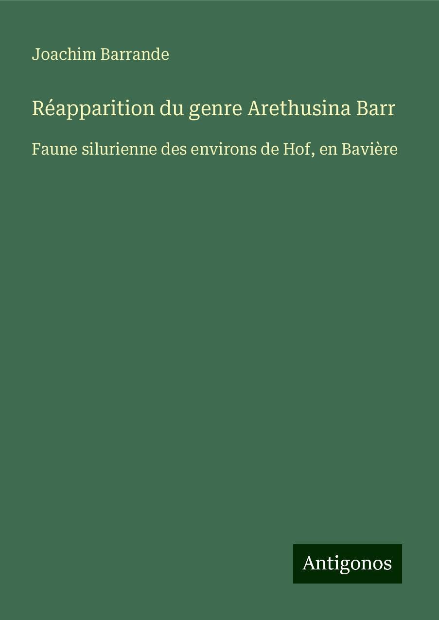 Réapparition du genre Arethusina Barr Books